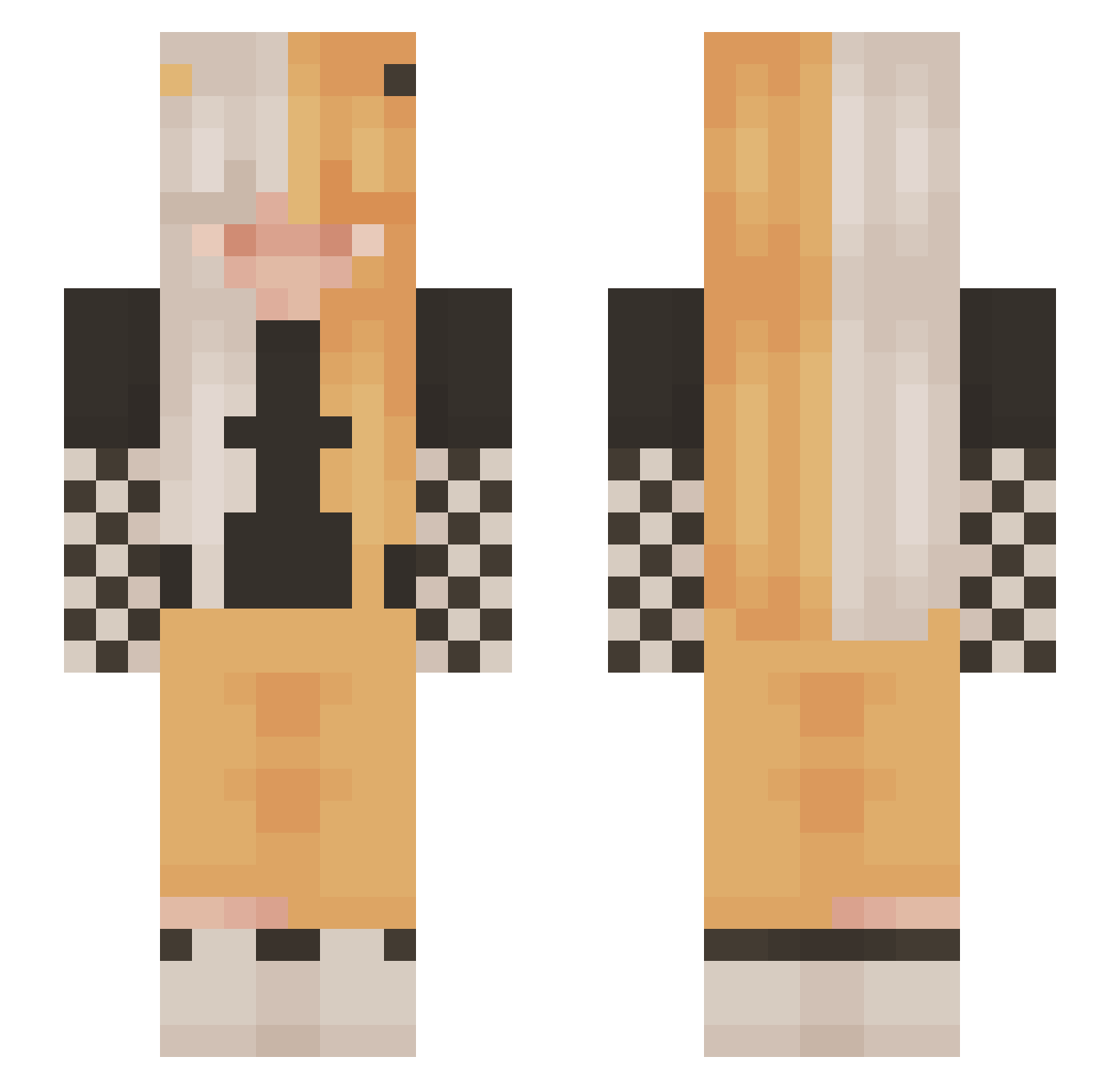 GreatGrays Minecraft skin, front and back view