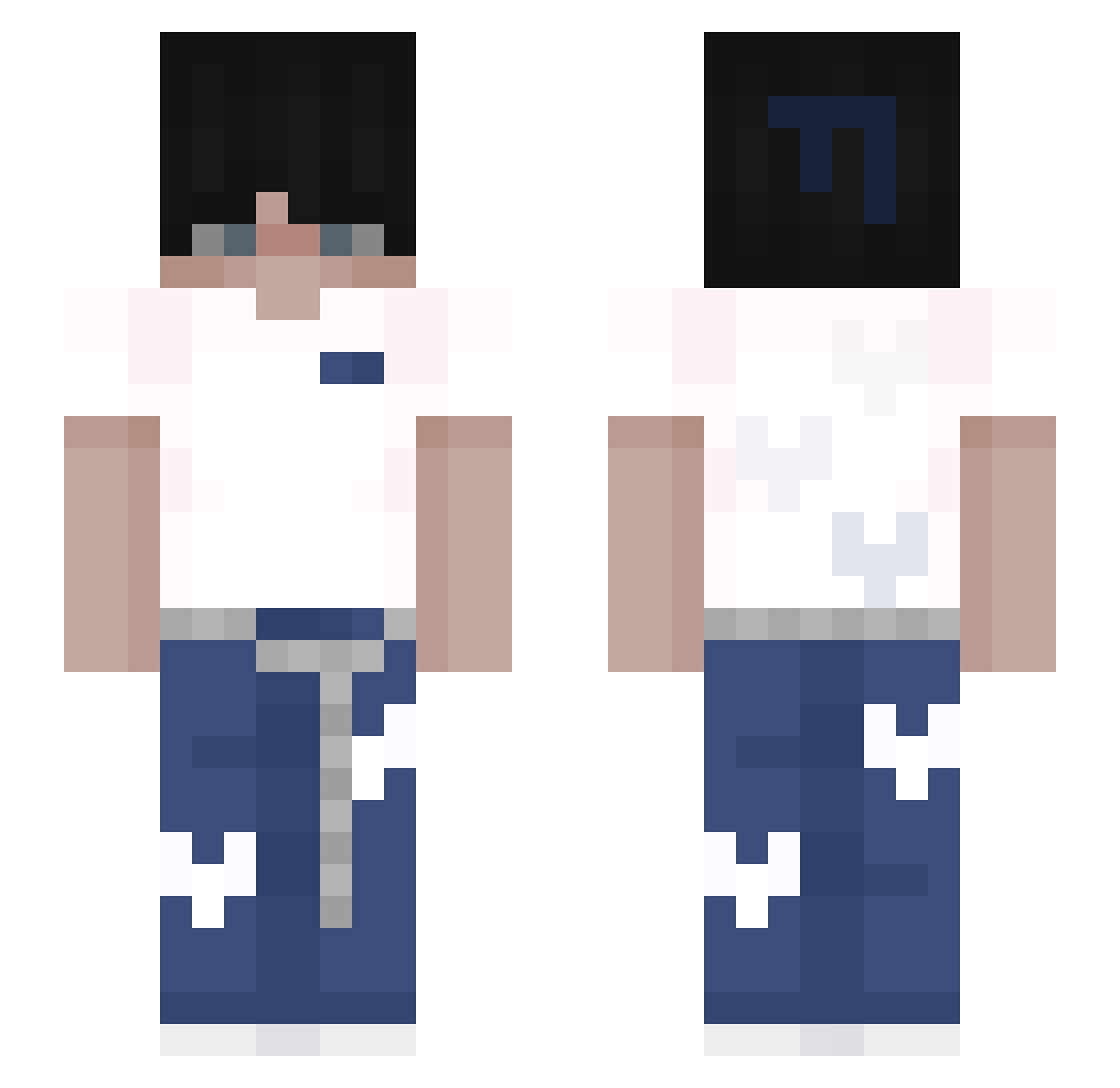 Frqctured Minecraft skin, front and back view