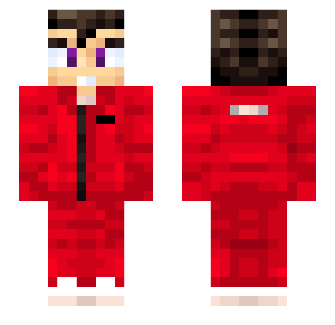 xMenicL Minecraft skin, front and back view
