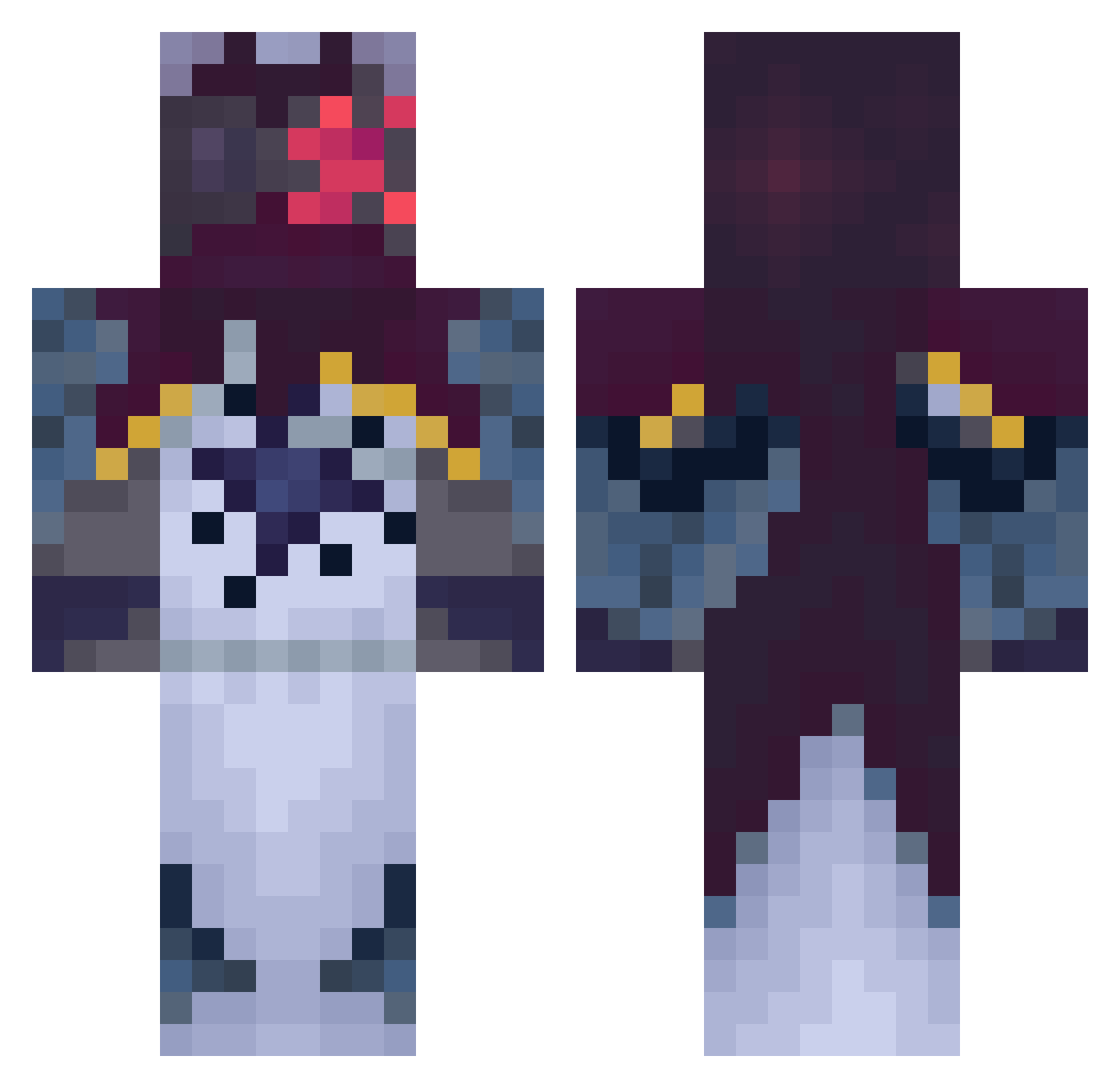 Eontiger Minecraft skin, front and back view