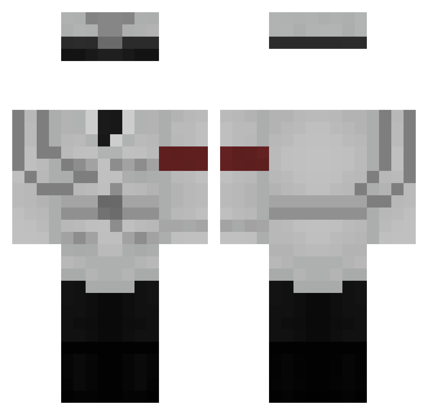 Hellstorm1003 Minecraft skin, front and back view