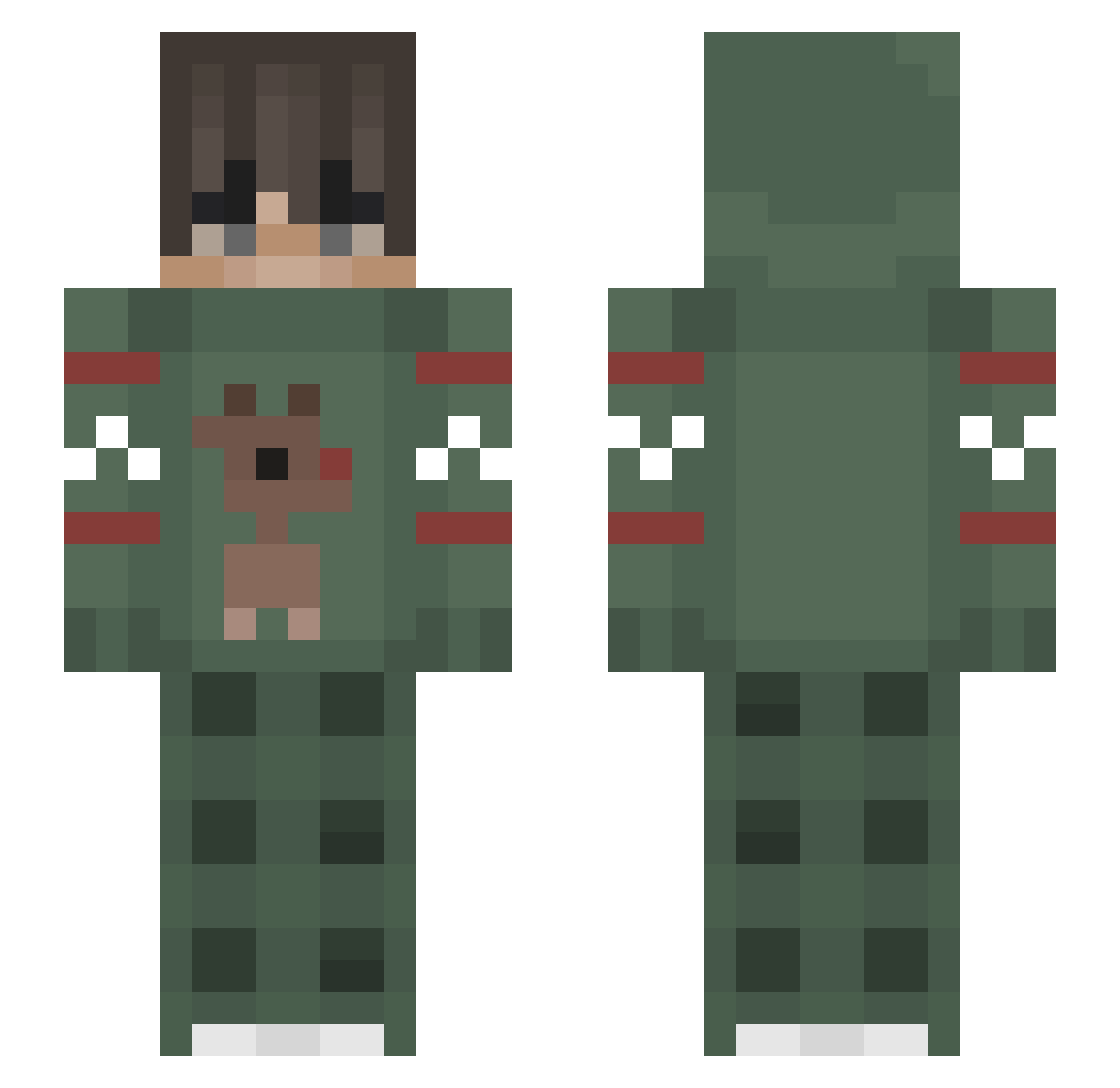 iHawker Minecraft skin, front and back view