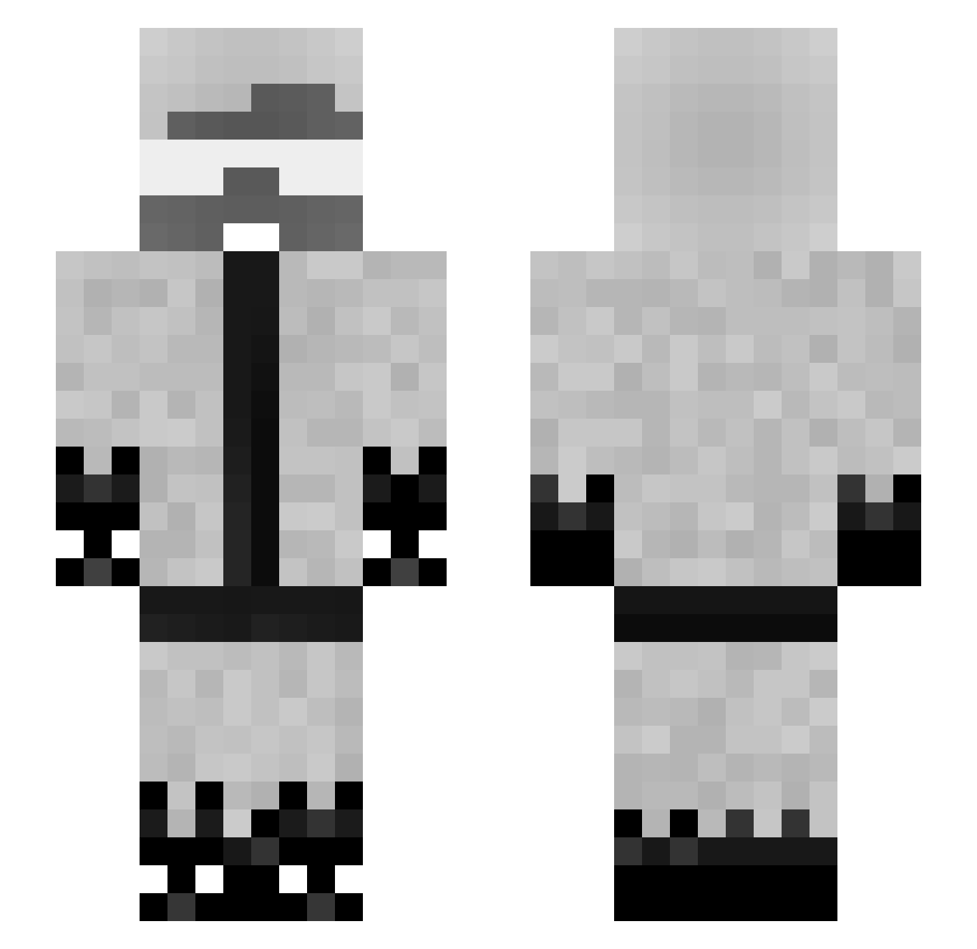 7tz Minecraft skin, front and back view