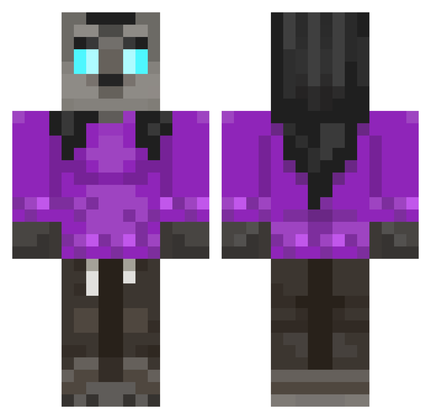 Fernier Minecraft skin, front and back view