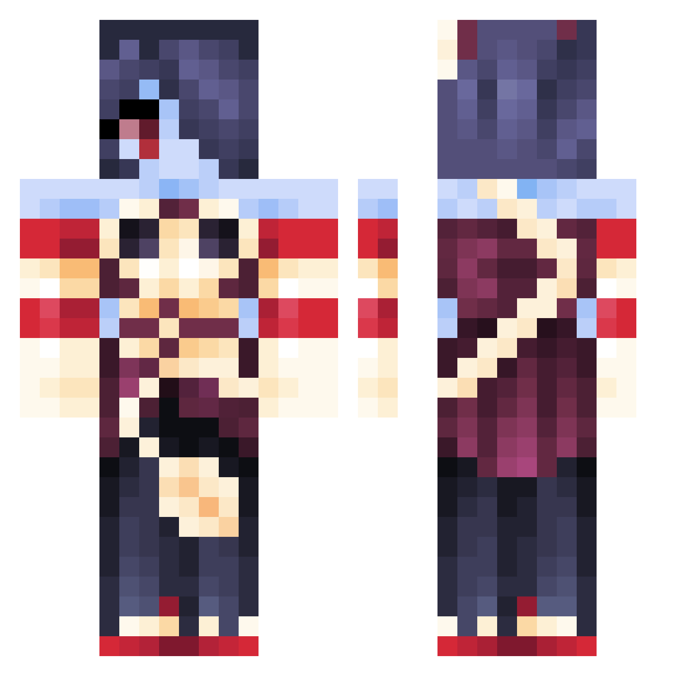NotGruj Minecraft skin, front and back view