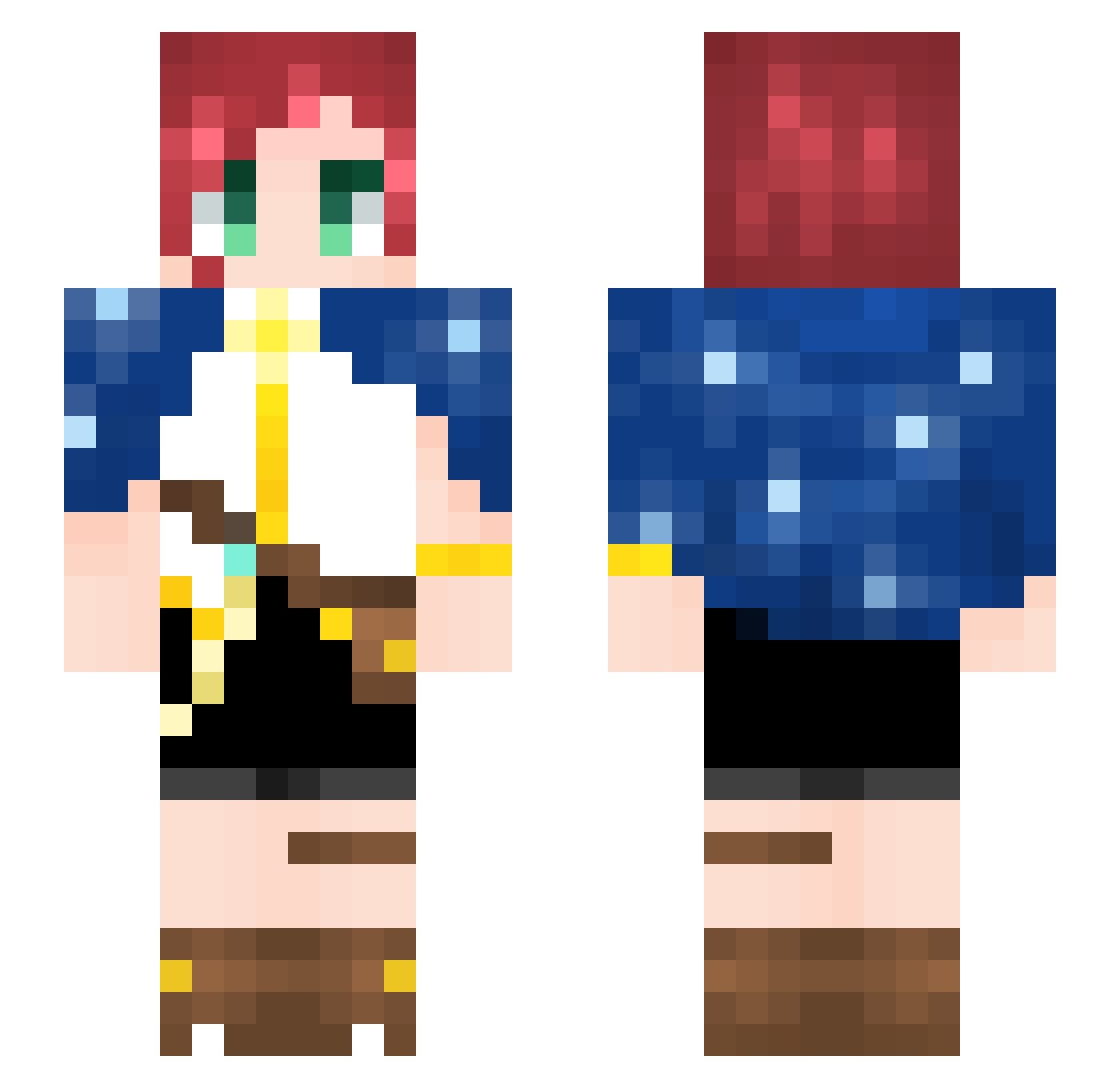 asahimasiro Minecraft skin, front and back view