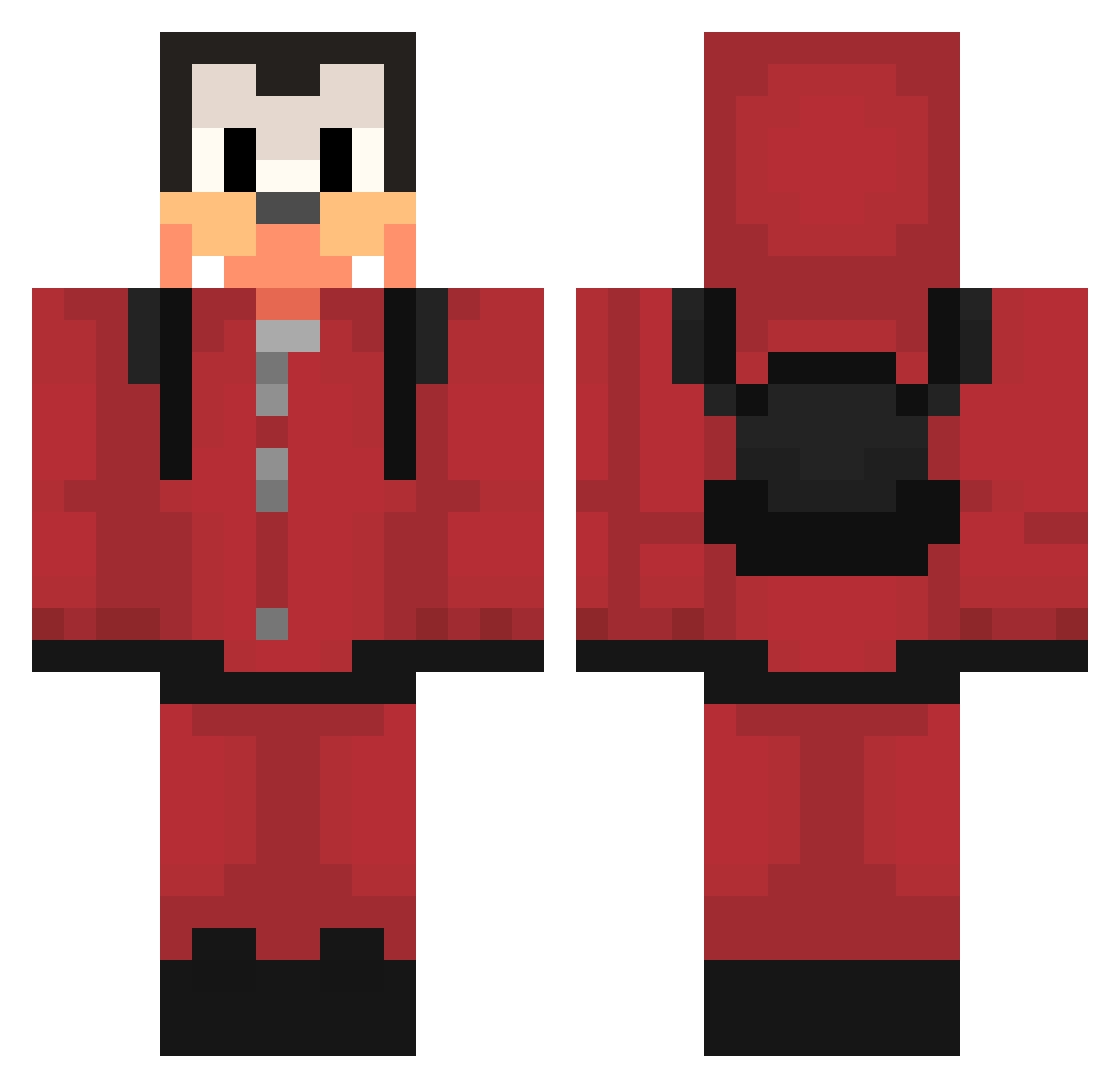 LeNouveauNai Minecraft skin, front and back view