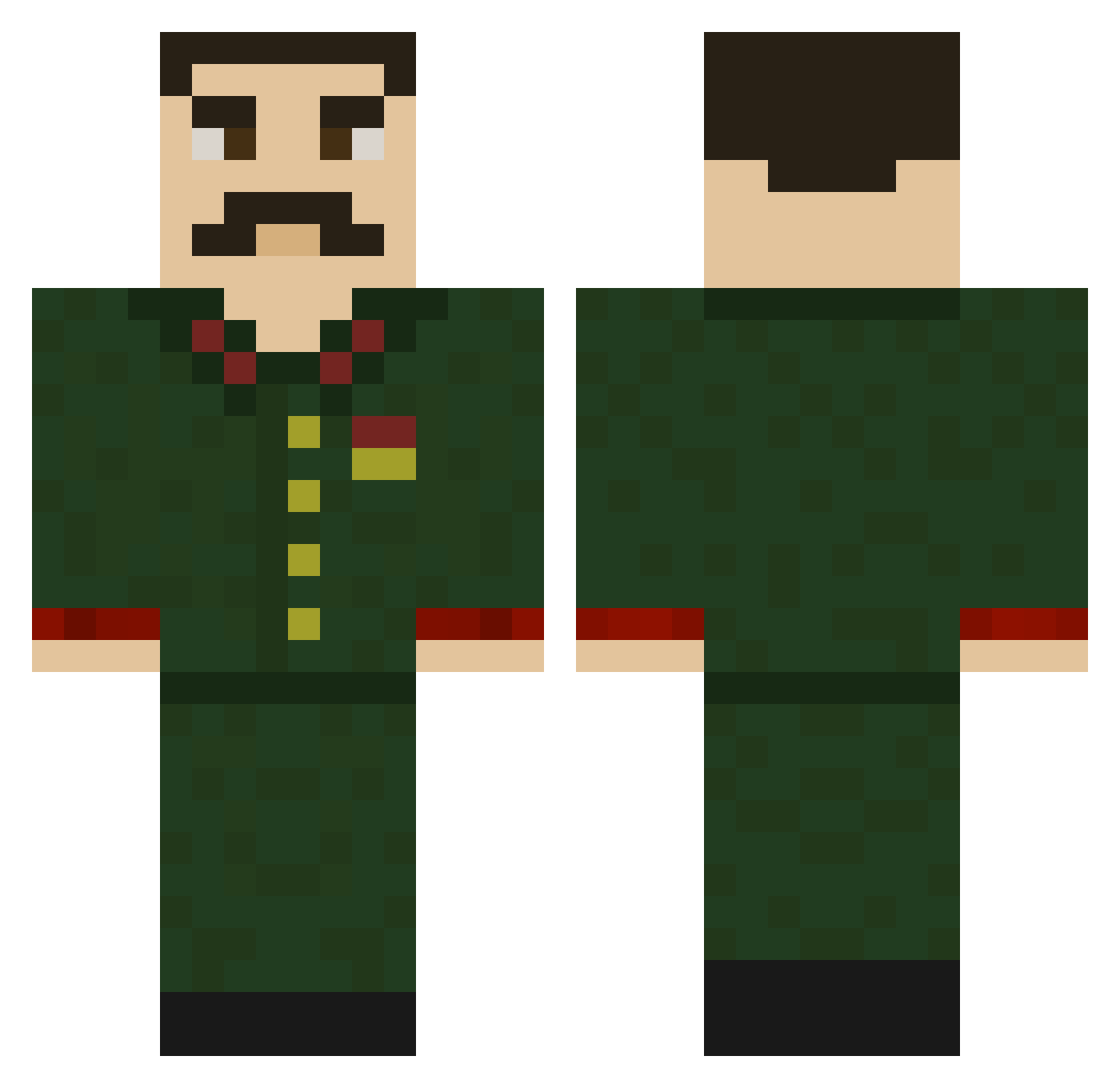 VenumLJ Minecraft skin, front and back view
