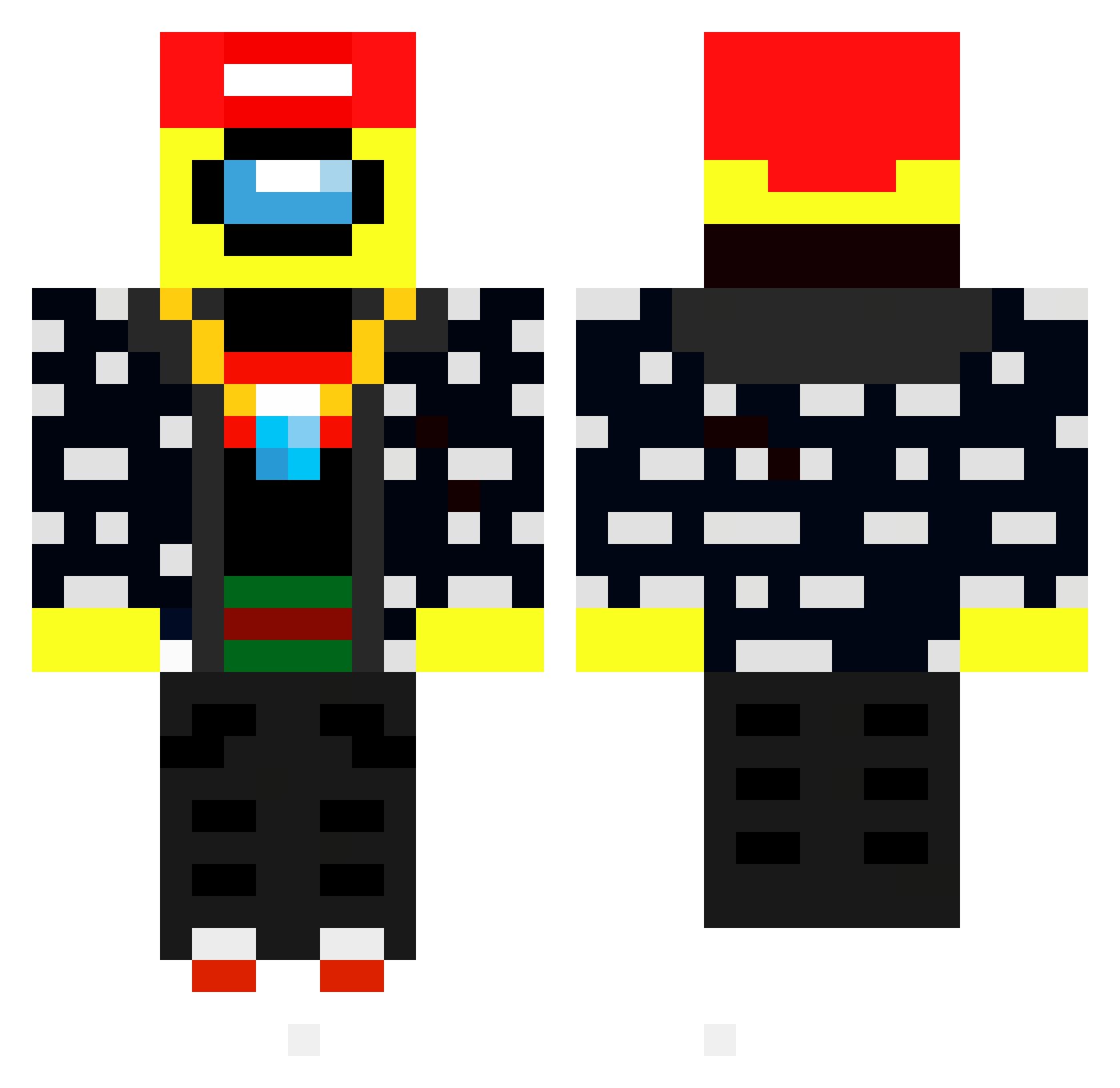snombu Minecraft skin, front and back view