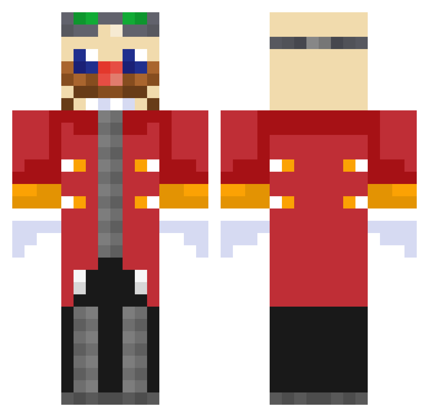 iamkwuk Minecraft skin, front and back view