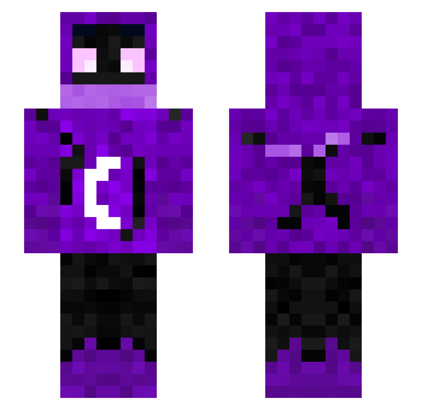 Midwy Minecraft skin, front and back view