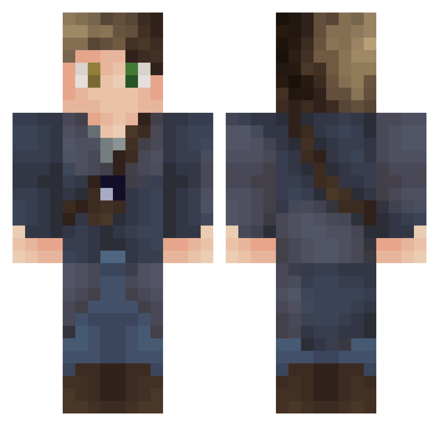 OminousFade Minecraft skin, front and back view