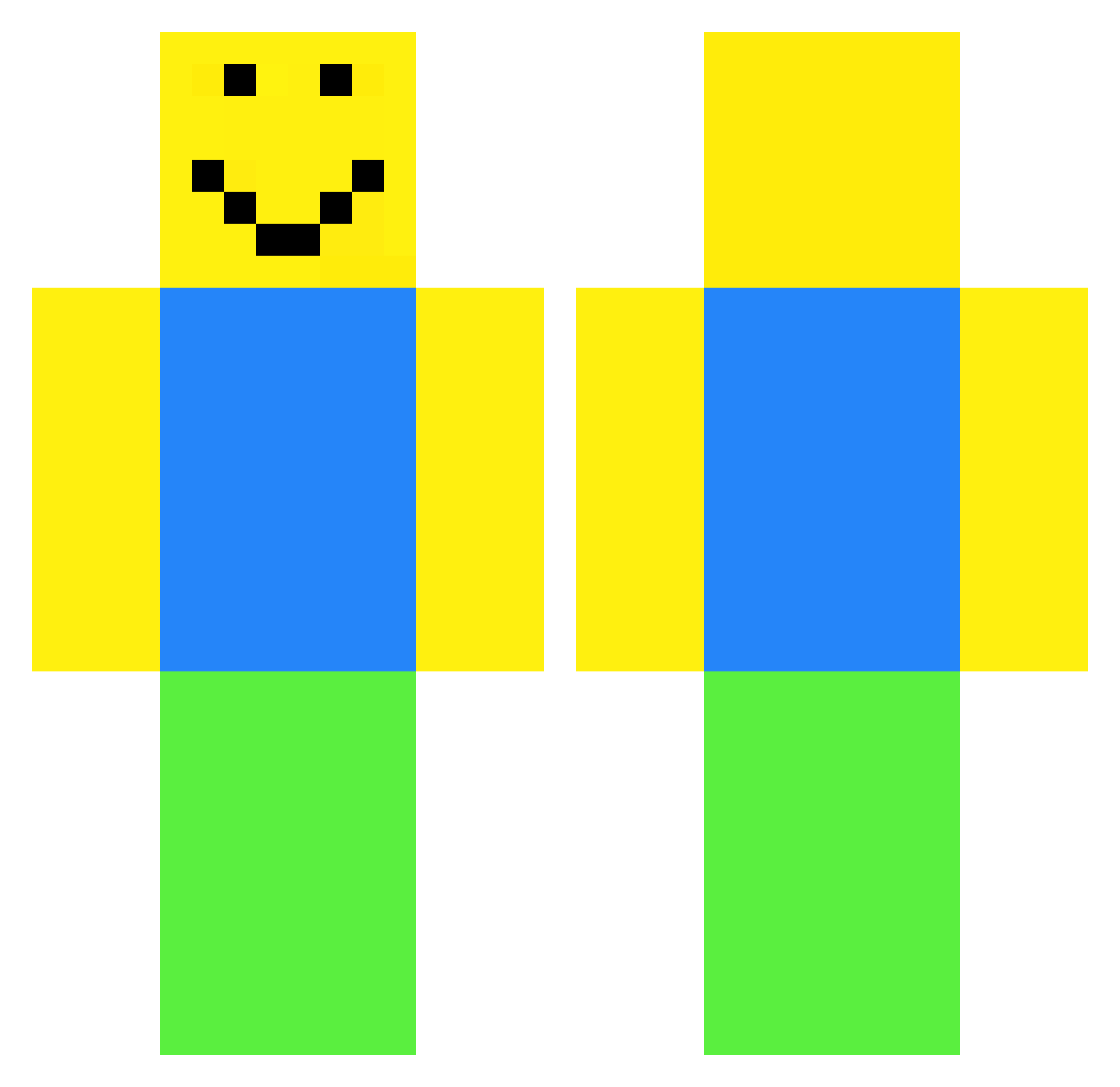 plumage Minecraft skin, front and back view