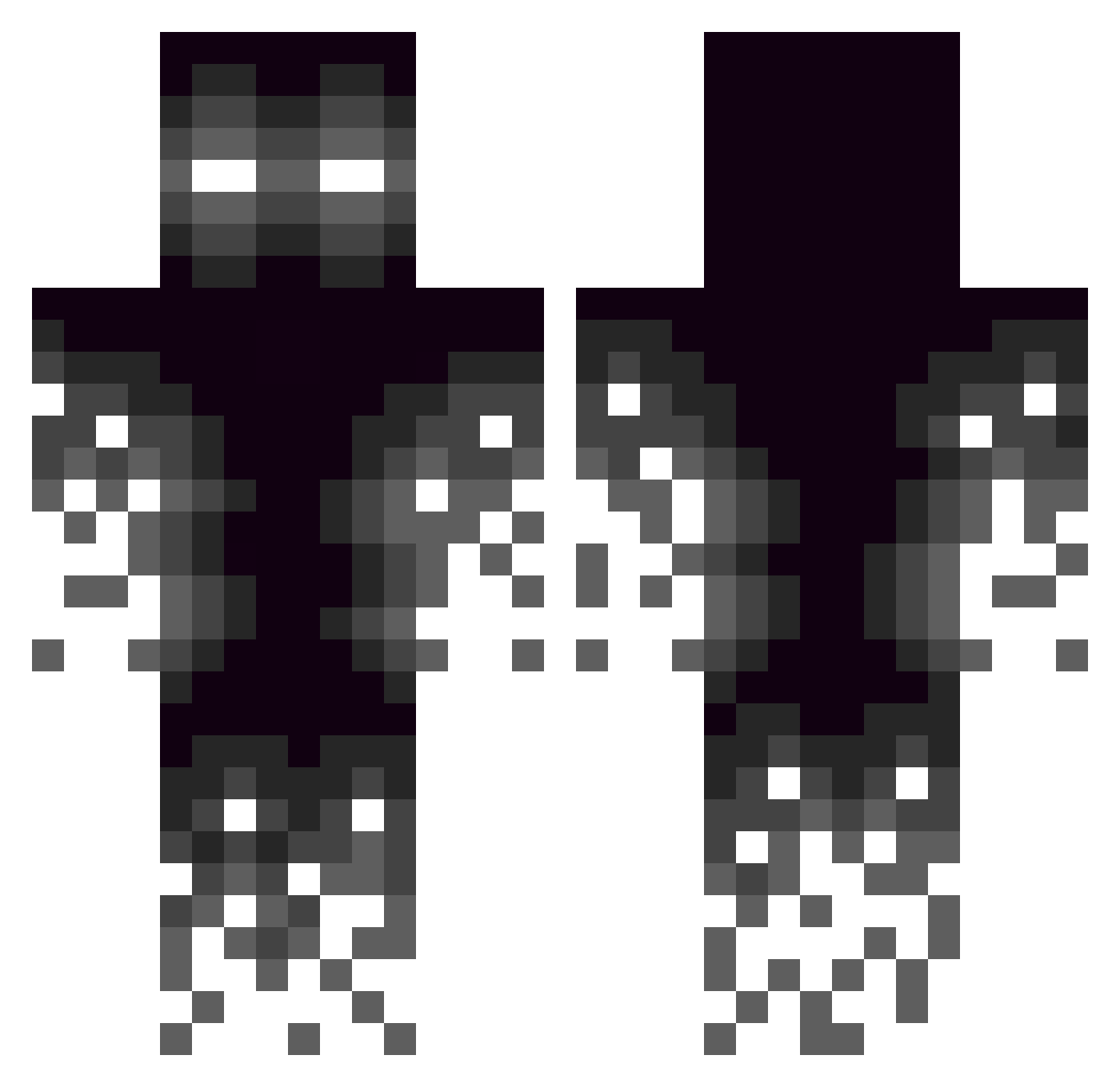 xl3rain Minecraft skin, front and back view