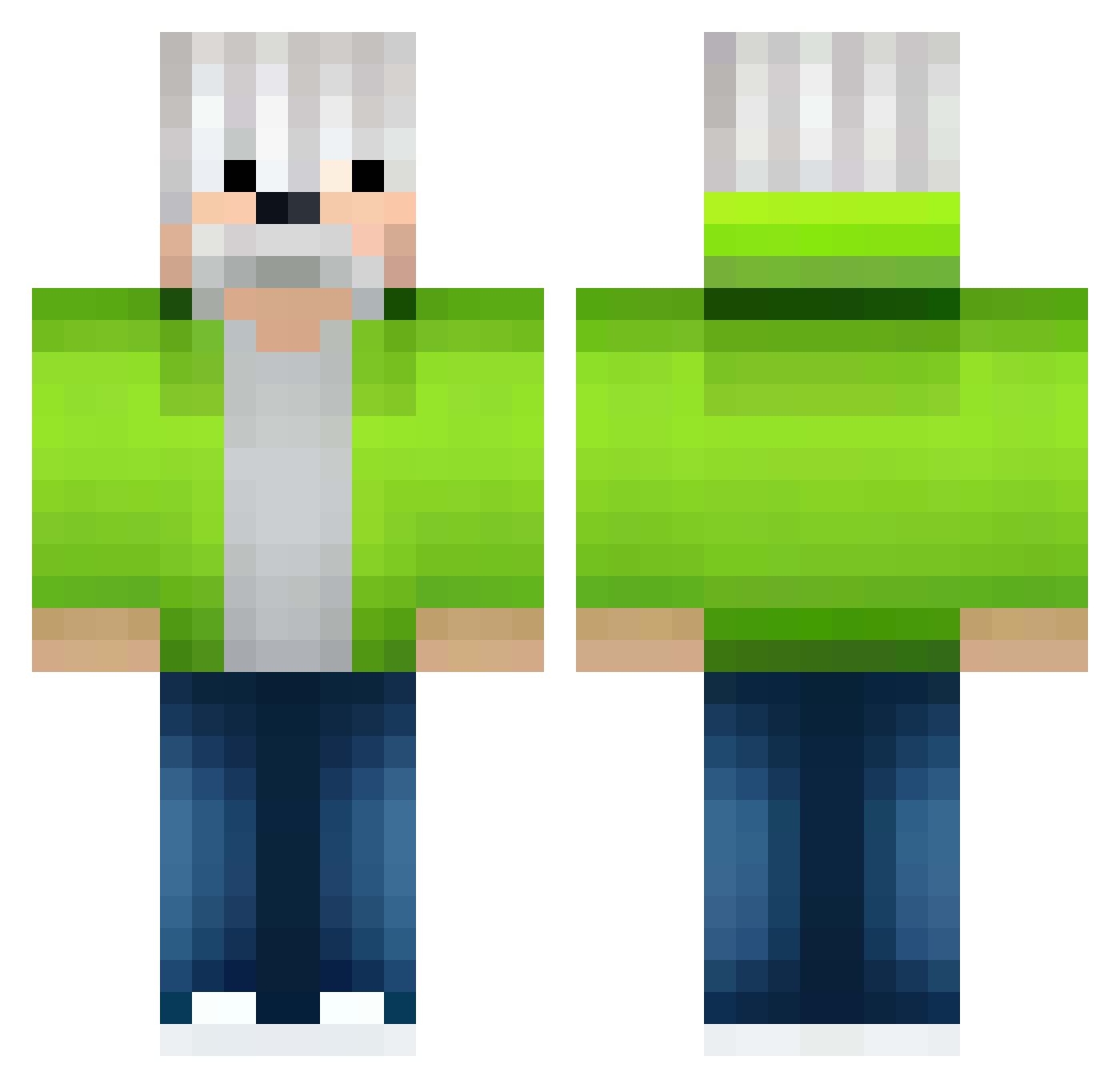 Mitschu Minecraft skin, front and back view