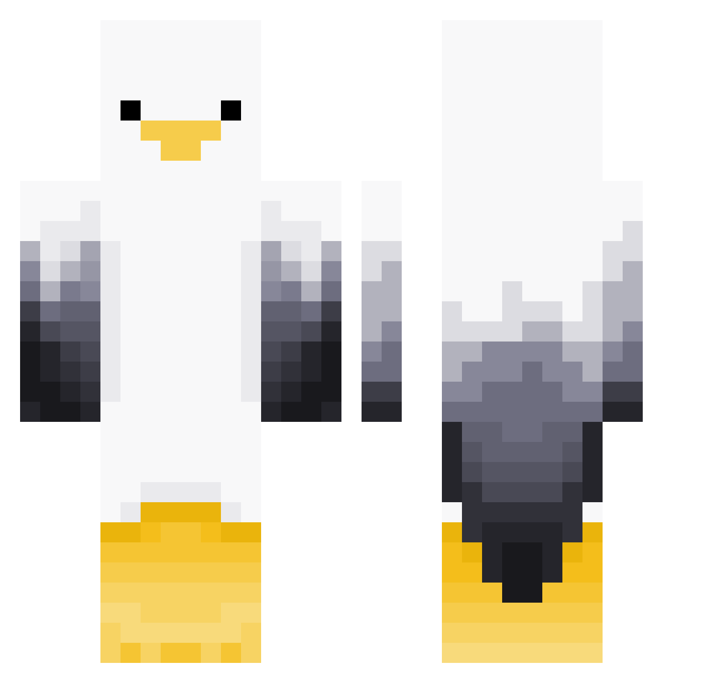 WIKMON Minecraft skin, front and back view