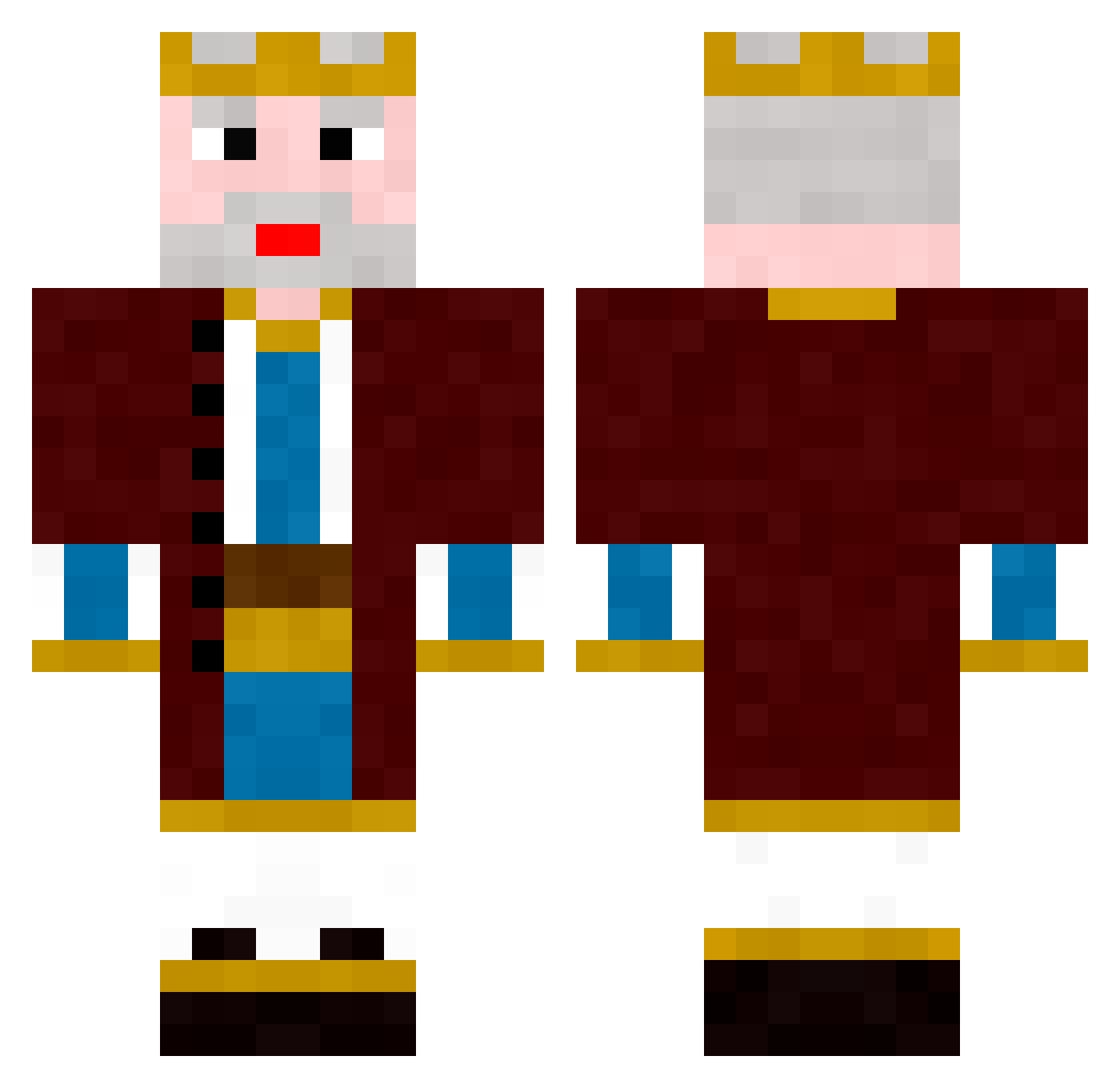 Shaggi Minecraft skin, front and back view