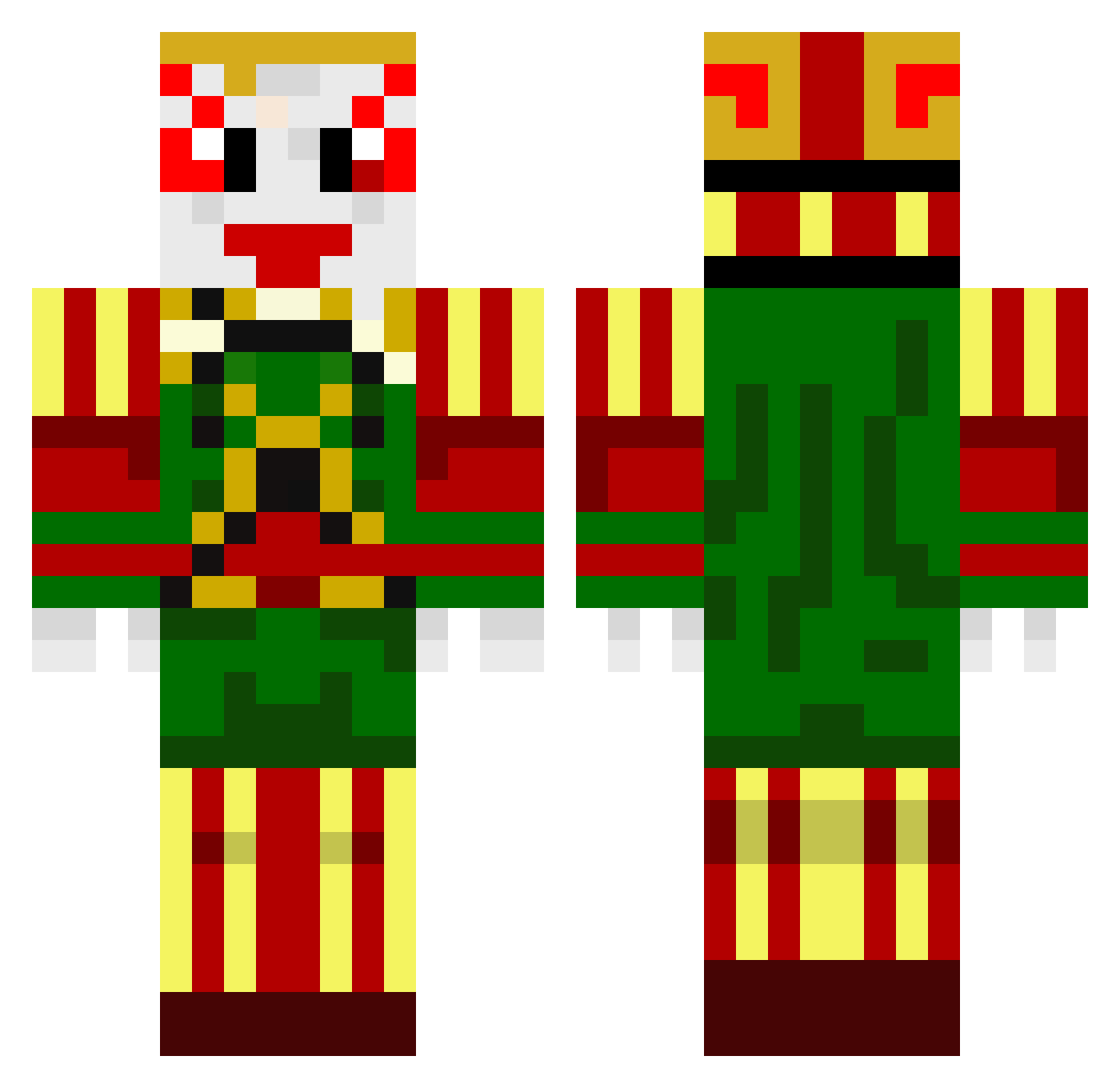 dod Minecraft skin, front and back view