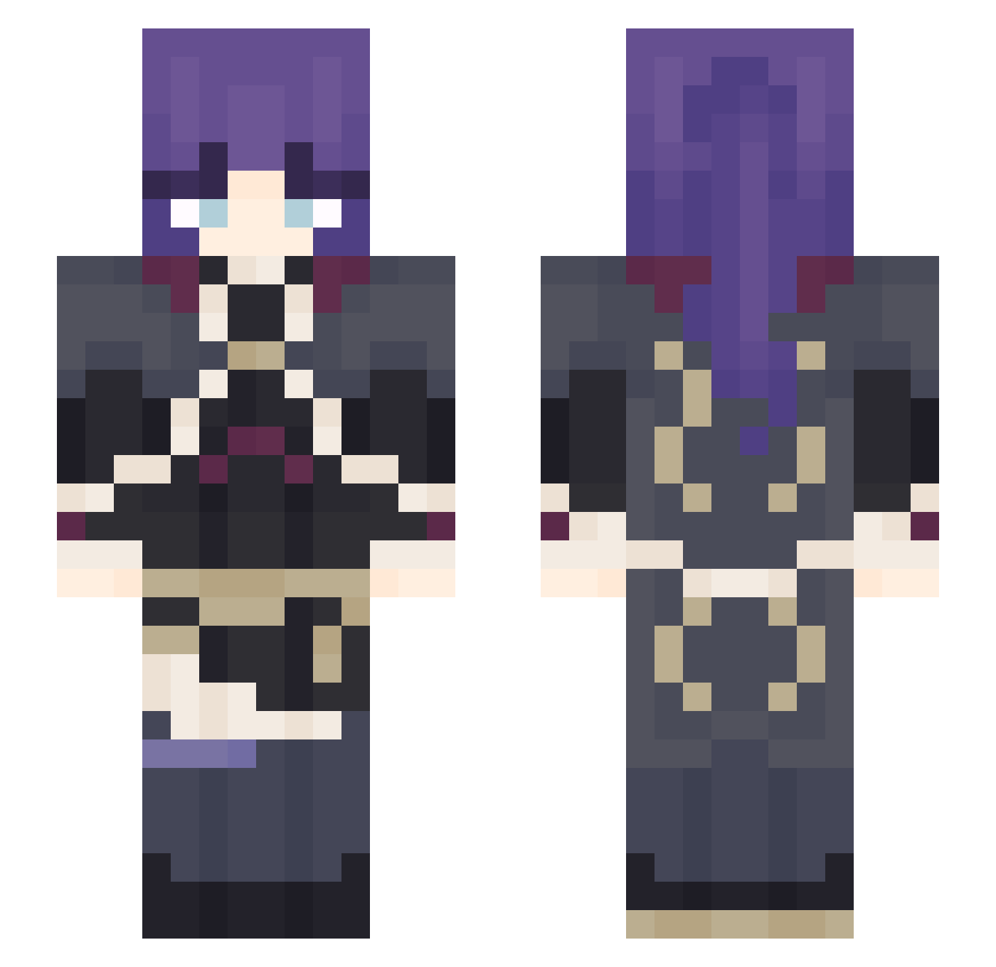 mfyasahinas Minecraft skin, front and back view