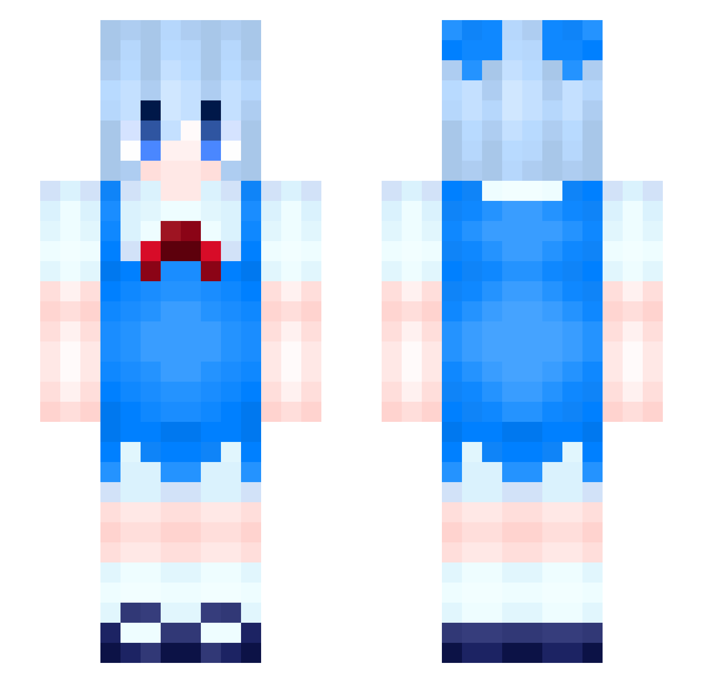 ELRimuru Minecraft skin, front and back view