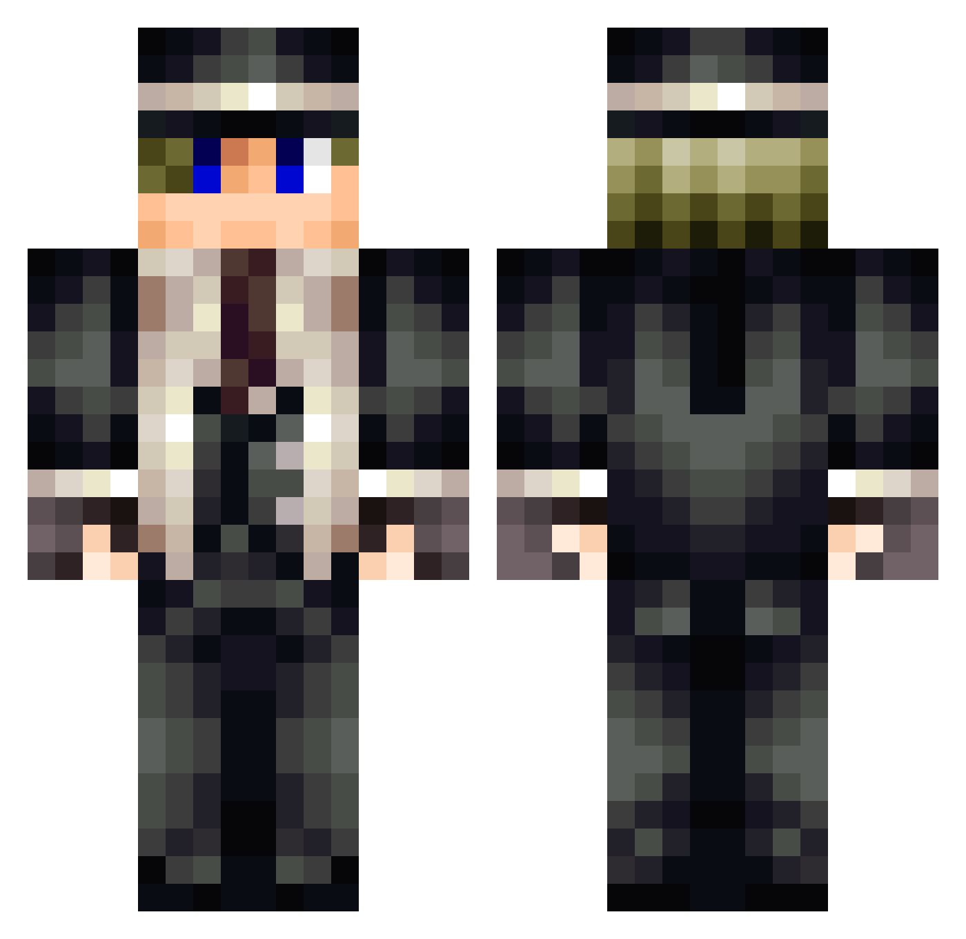 Kyaizer Minecraft skin, front and back view