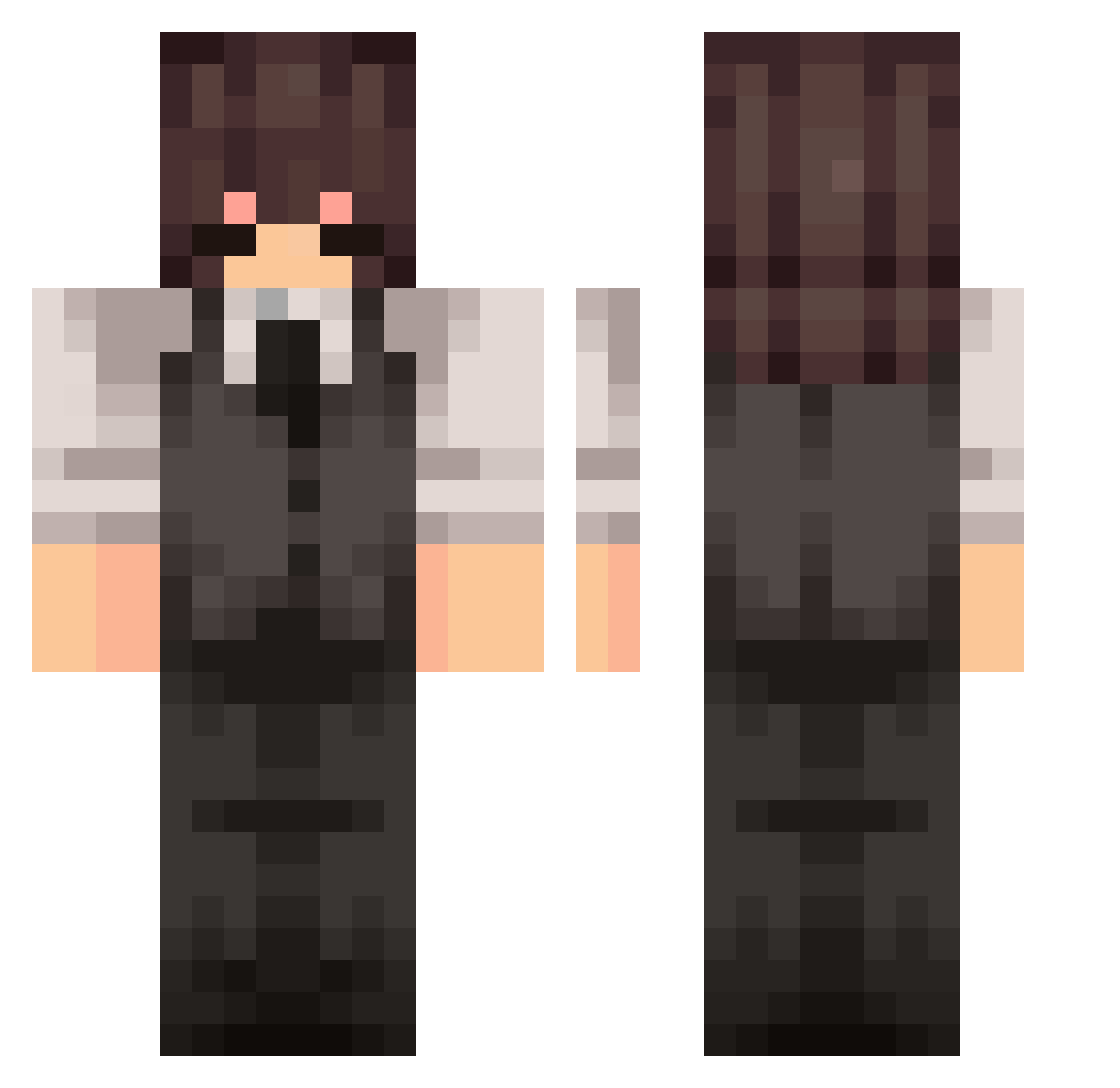 Gustafiguiz Minecraft skin, front and back view