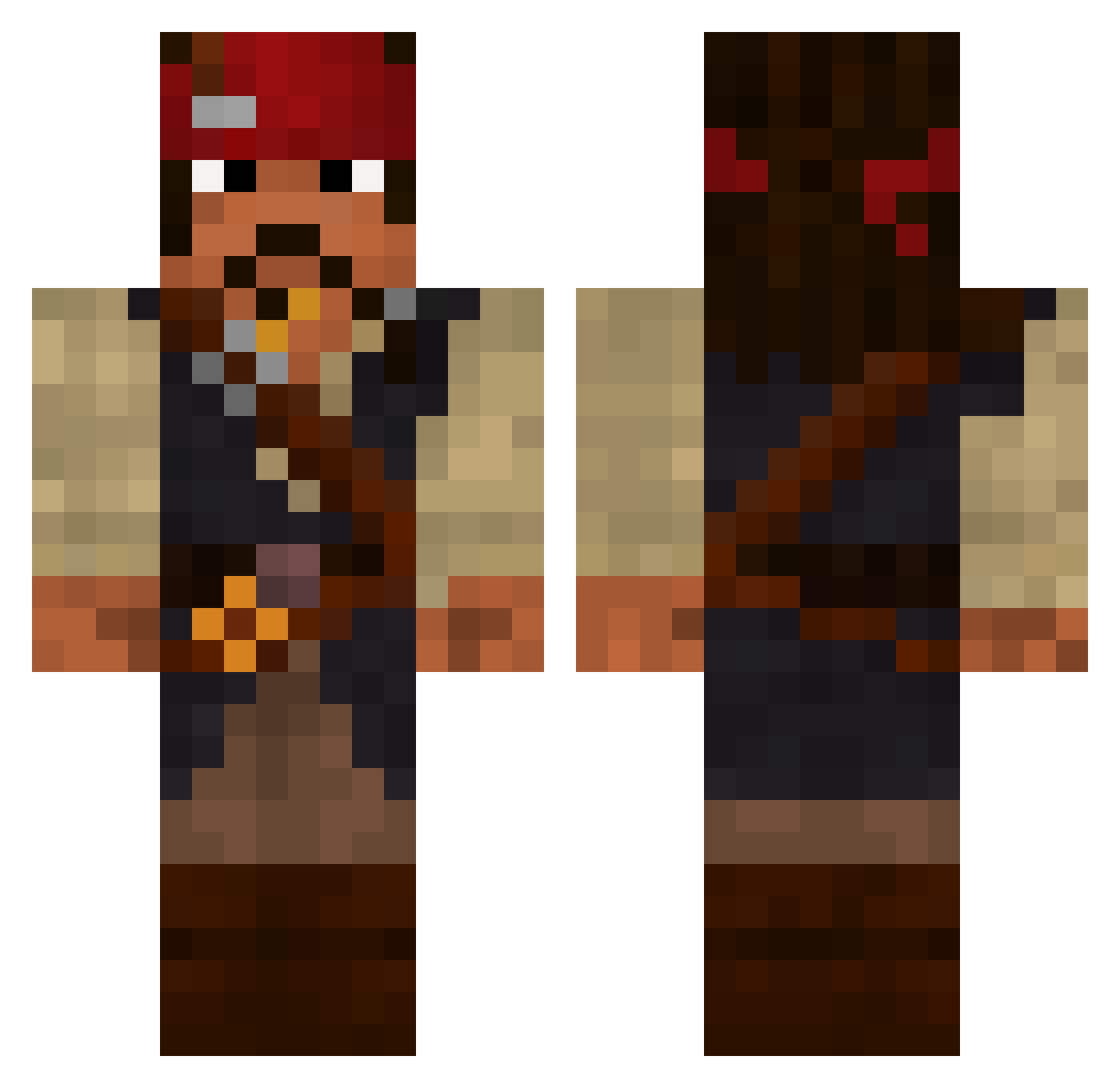 Mincepiez Minecraft skin, front and back view