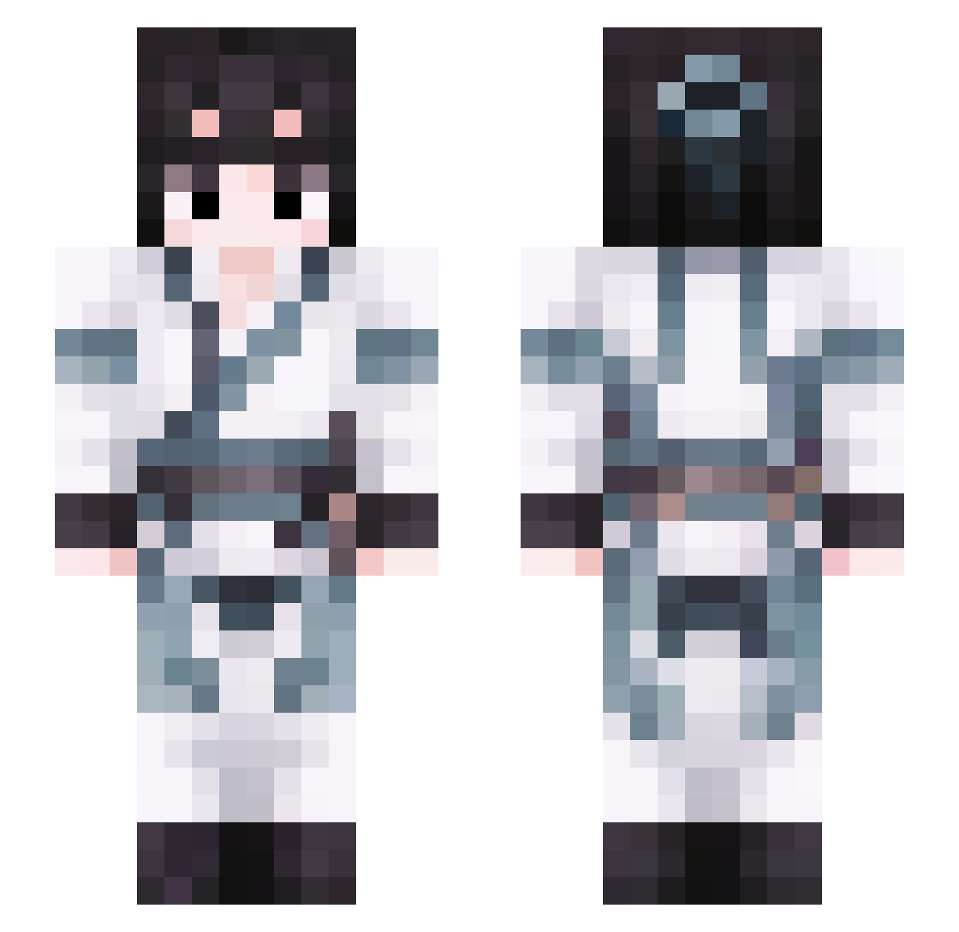 Xiaomuli Minecraft skin, front and back view