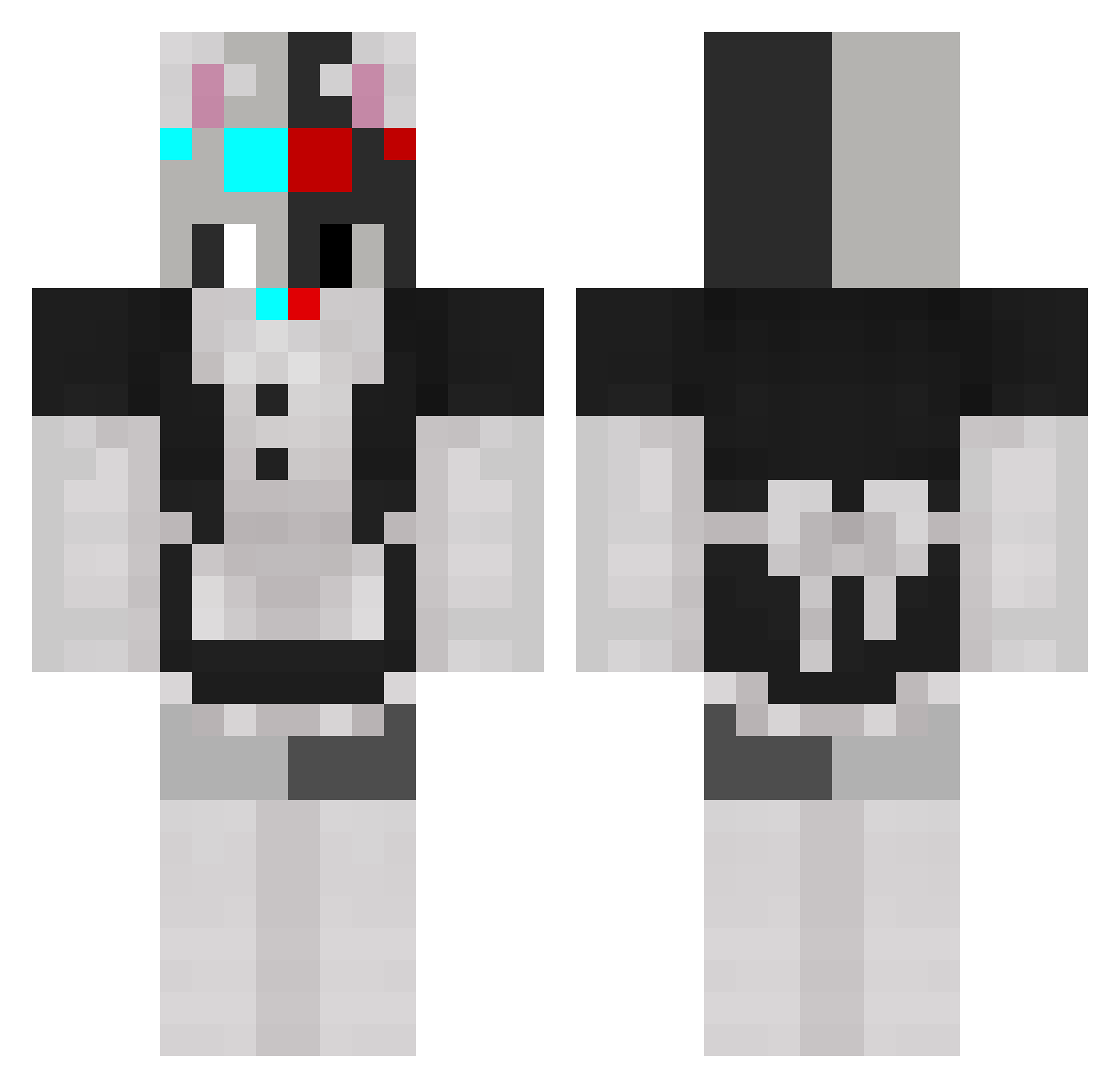 Confuting Minecraft skin, front and back view