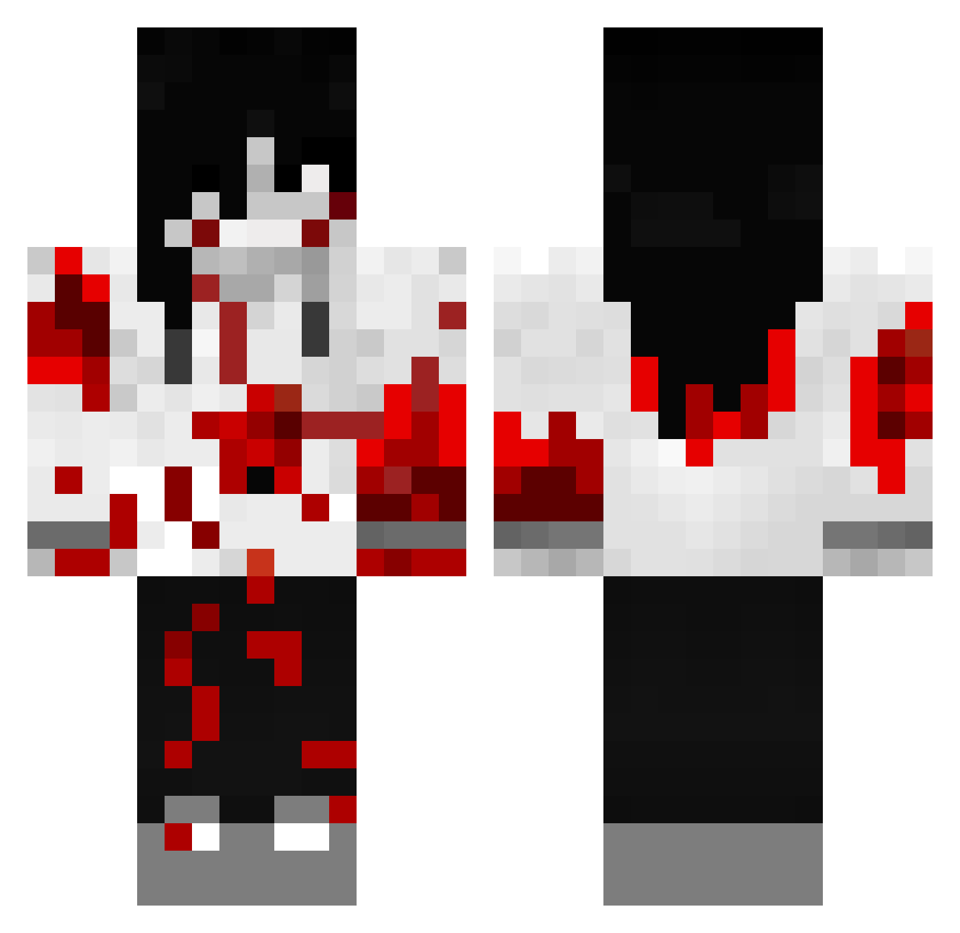 GalaxyDDino Minecraft skin, front and back view