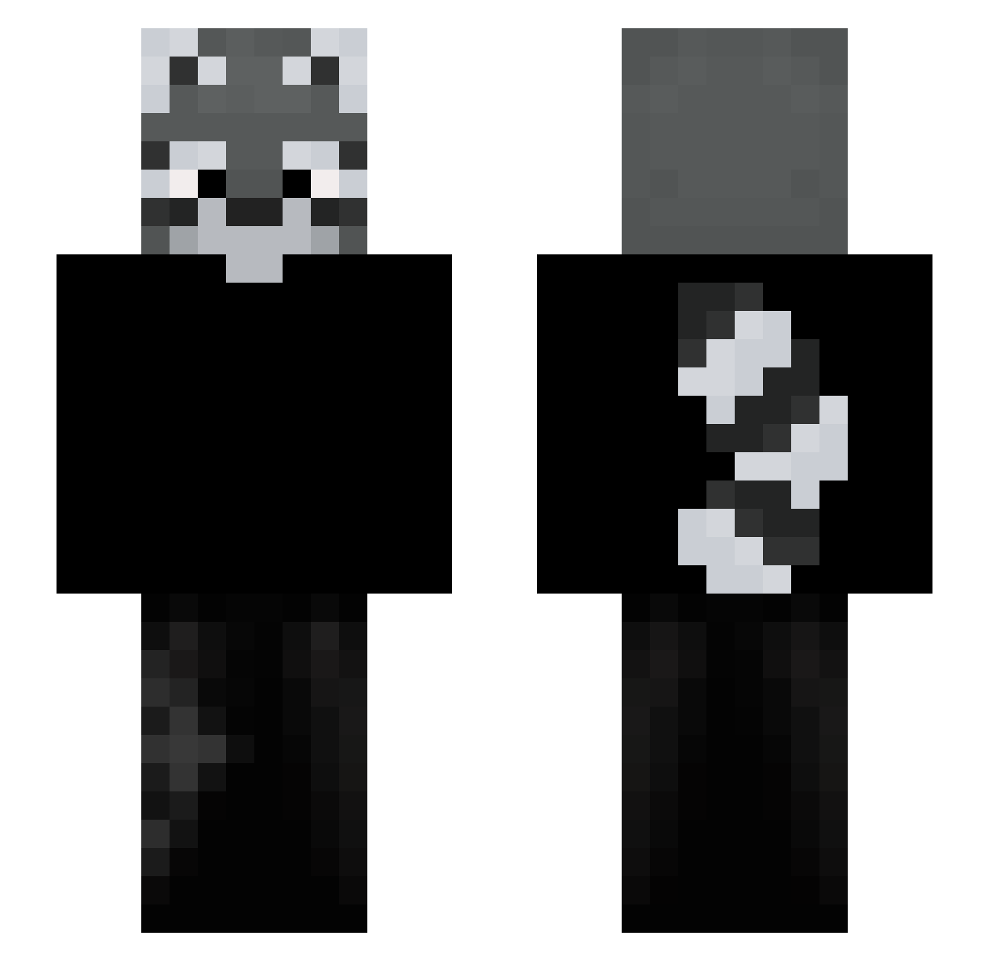 rpjnine Minecraft skin, front and back view