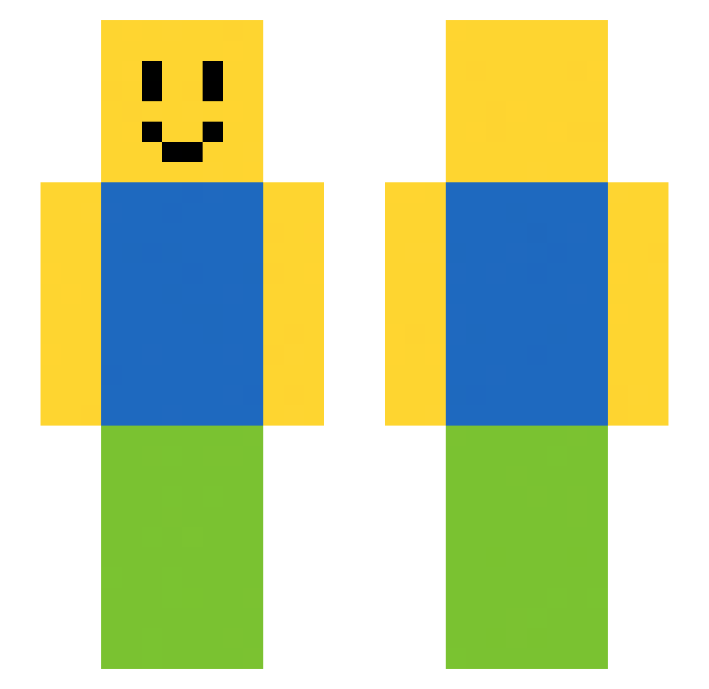 Robyen Minecraft skin, front and back view
