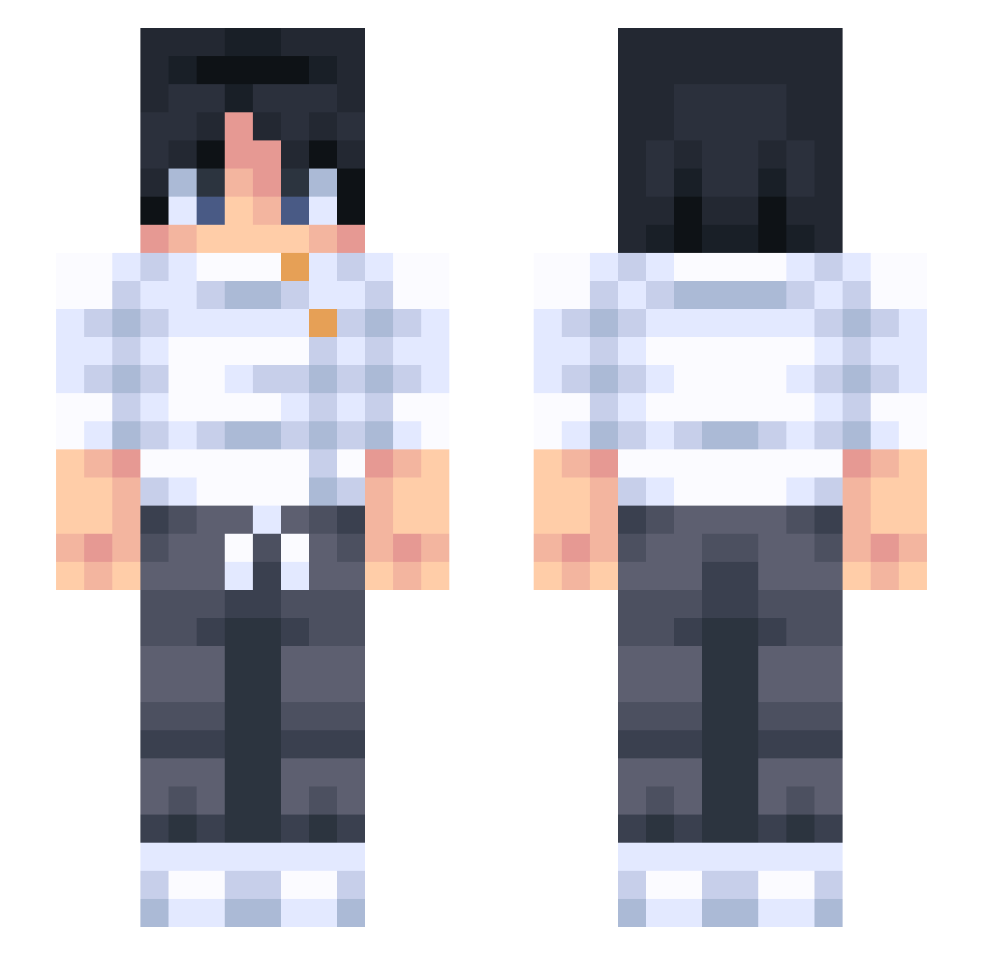 Eire Minecraft skin, front and back view
