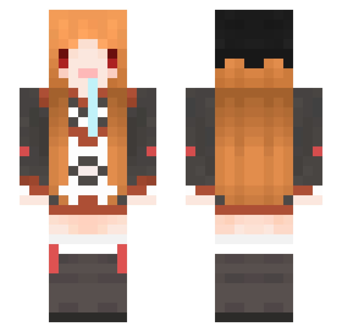 Lizbethovo Minecraft skin, front and back view