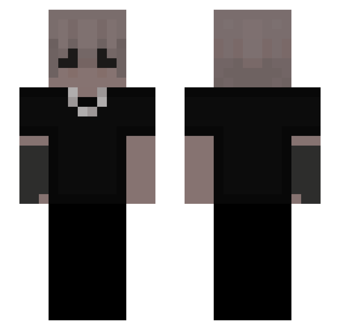 ayymak Minecraft skin, front and back view