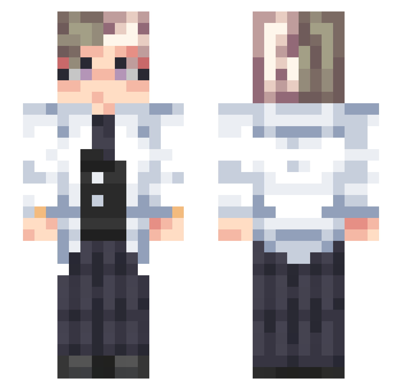 Zevertwo Minecraft skin, front and back view