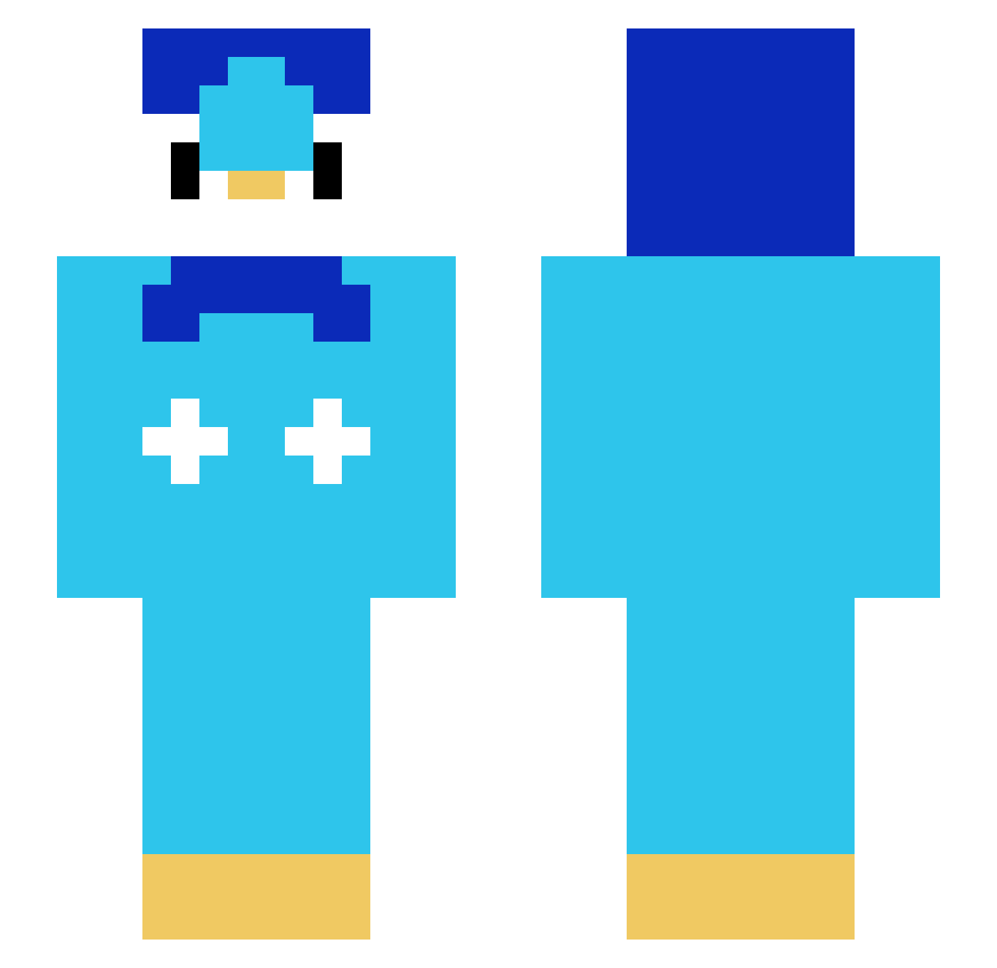 NotFZero Minecraft skin, front and back view