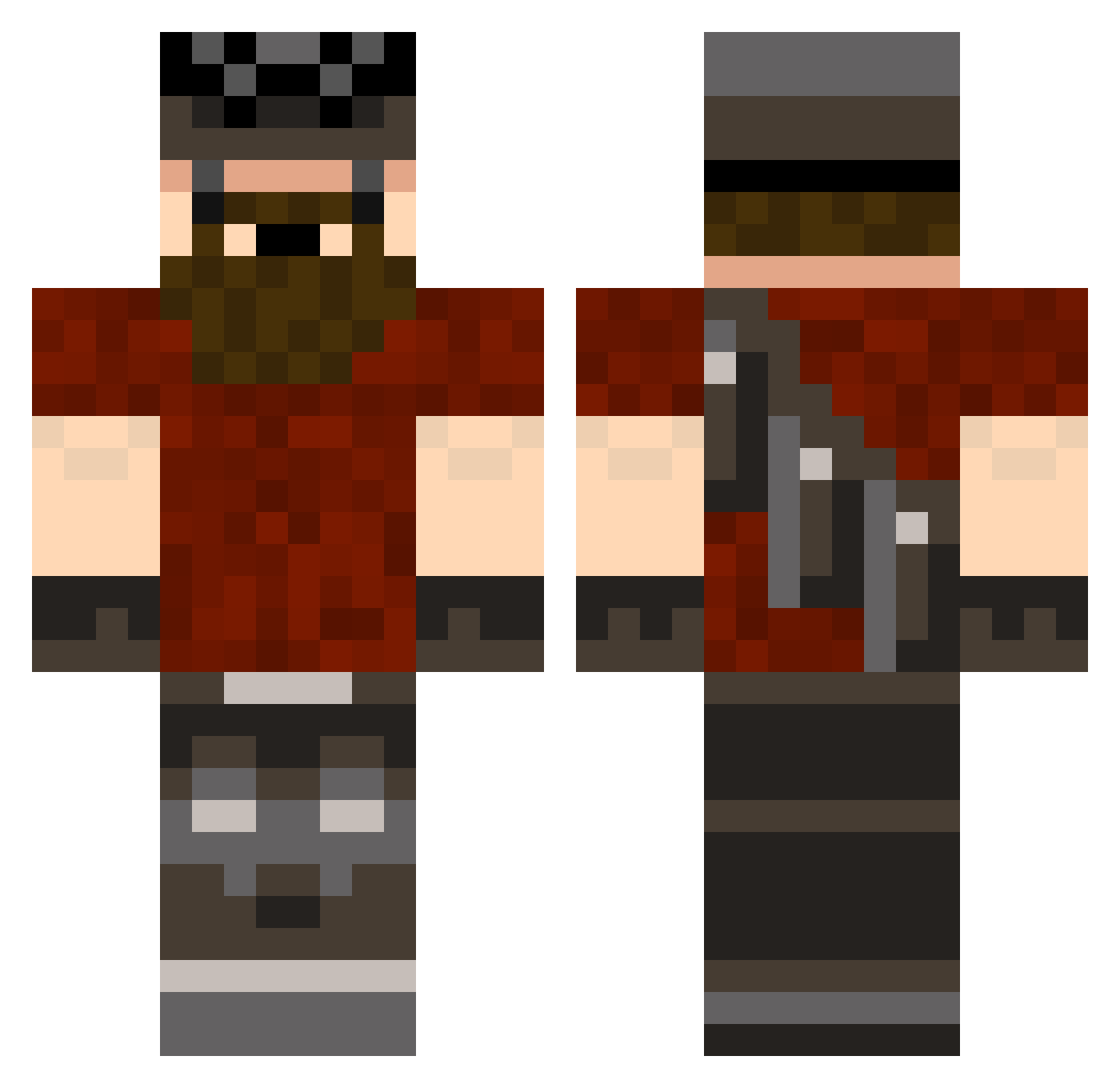 platypus11 Minecraft skin, front and back view