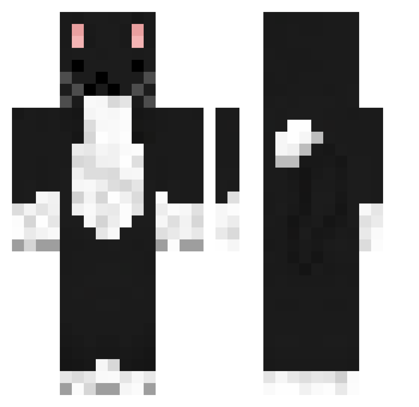 M3QCH1MC1NK Minecraft skin, front and back view