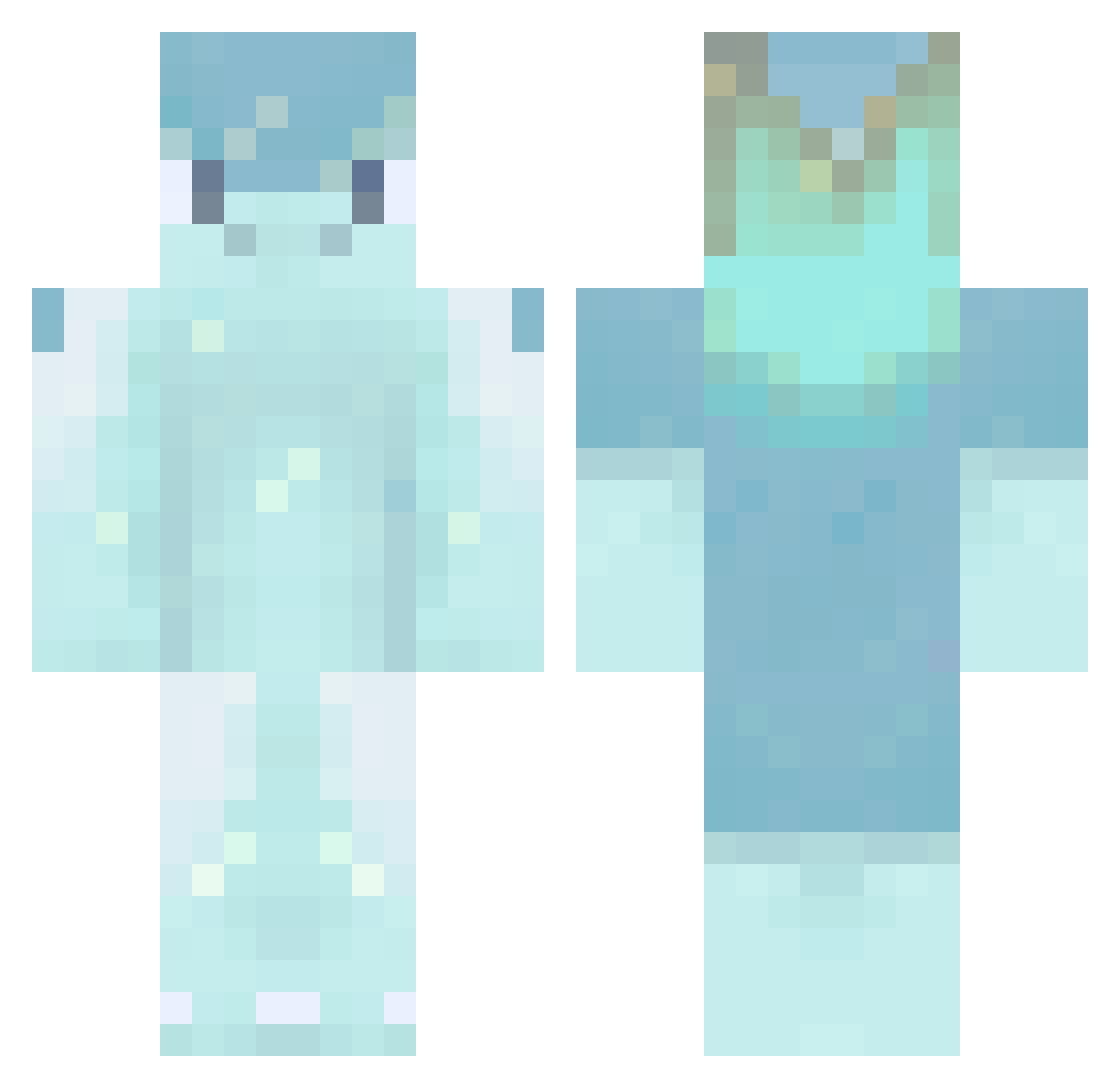 Entropion Minecraft skin, front and back view