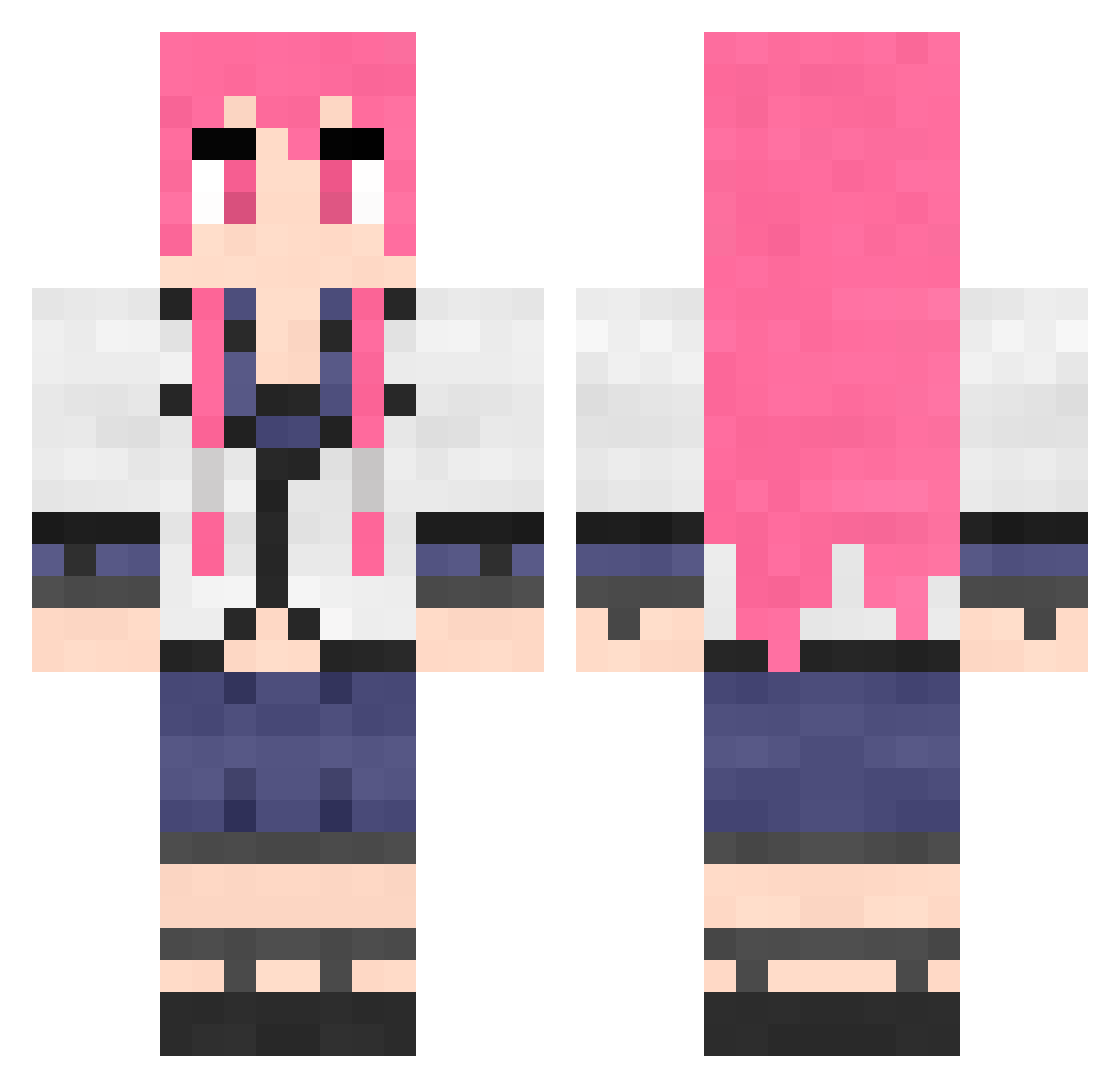 Scuzzy Minecraft skin, front and back view