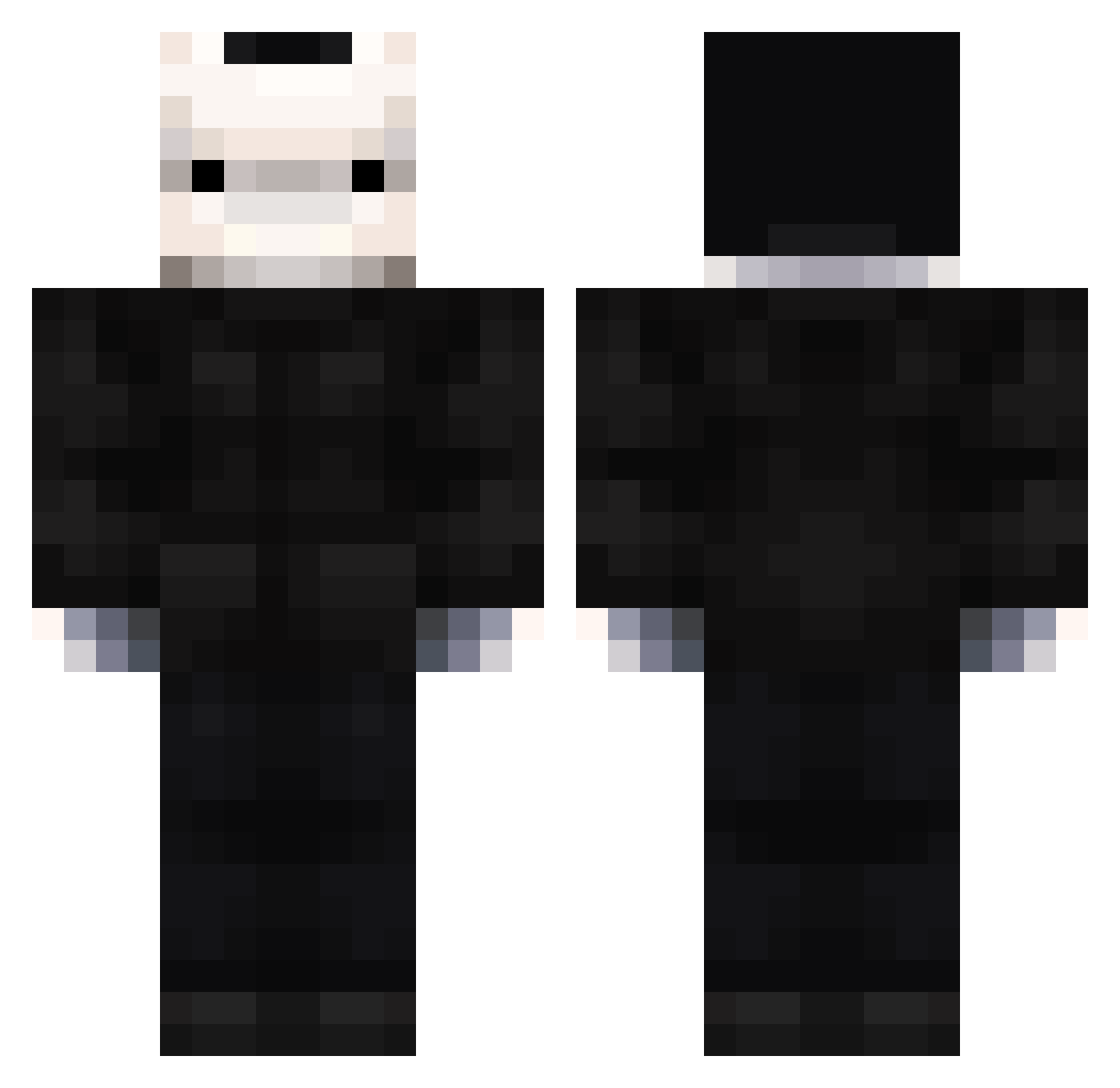 Splorpee Minecraft skin, front and back view