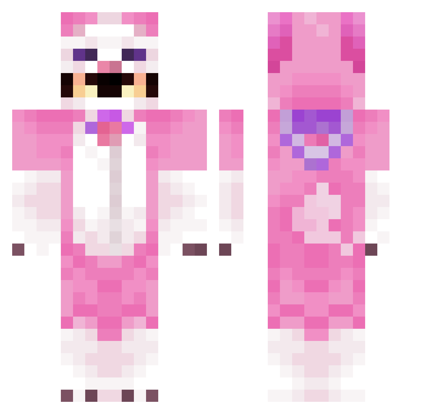 Lefeet_ Minecraft skin, front and back view