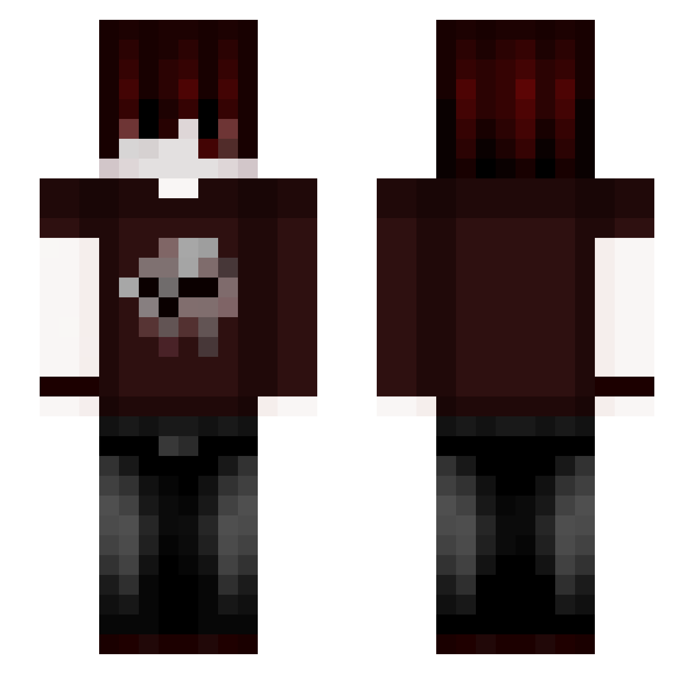y7q5 Minecraft skin, front and back view