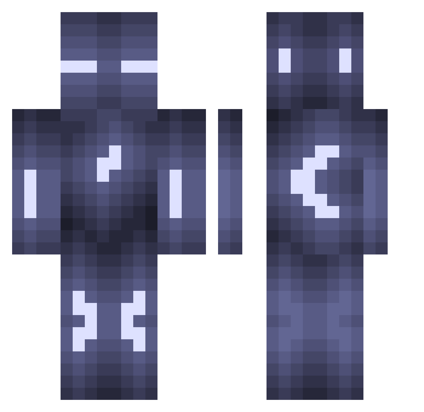 Zynezis Minecraft skin, front and back view