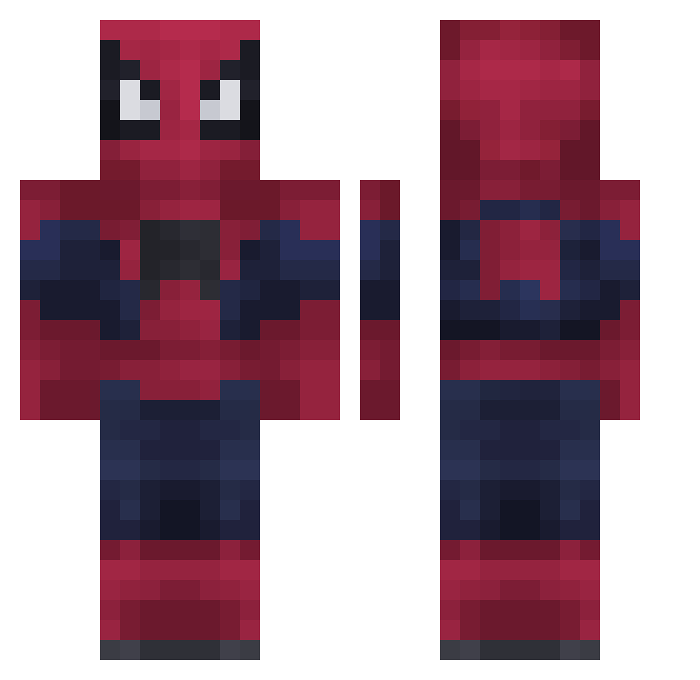 xBanko Minecraft skin, front and back view