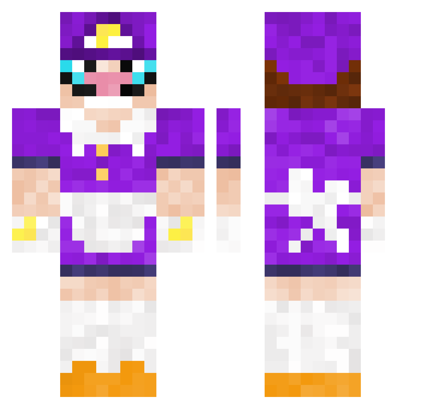 MiniDroidd Minecraft skin, front and back view