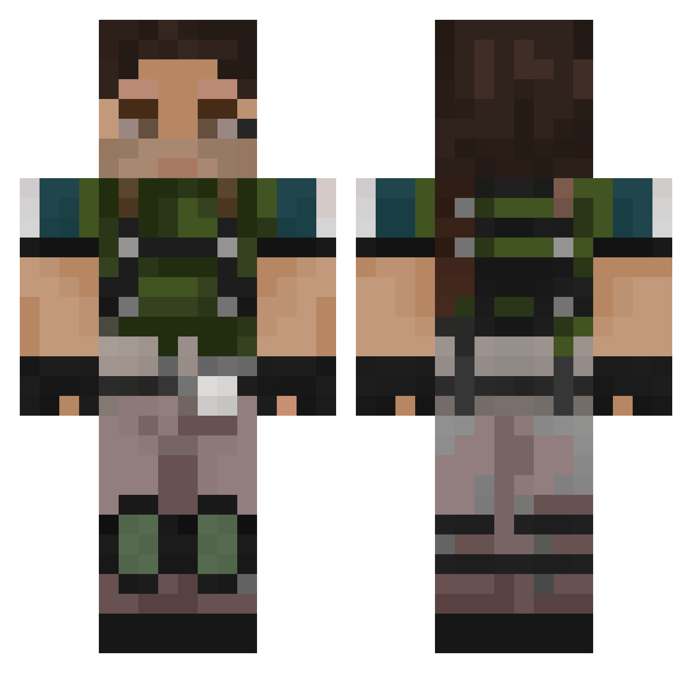 ManticSign Minecraft skin, front and back view