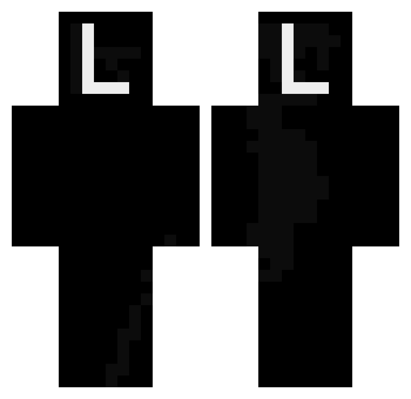 OutShot Minecraft skin, front and back view