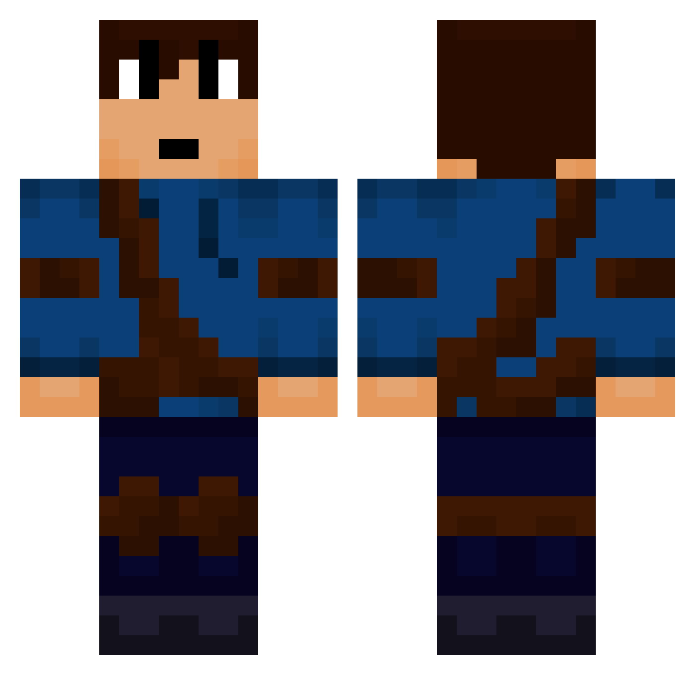 Baked_Ple Minecraft skin, front and back view